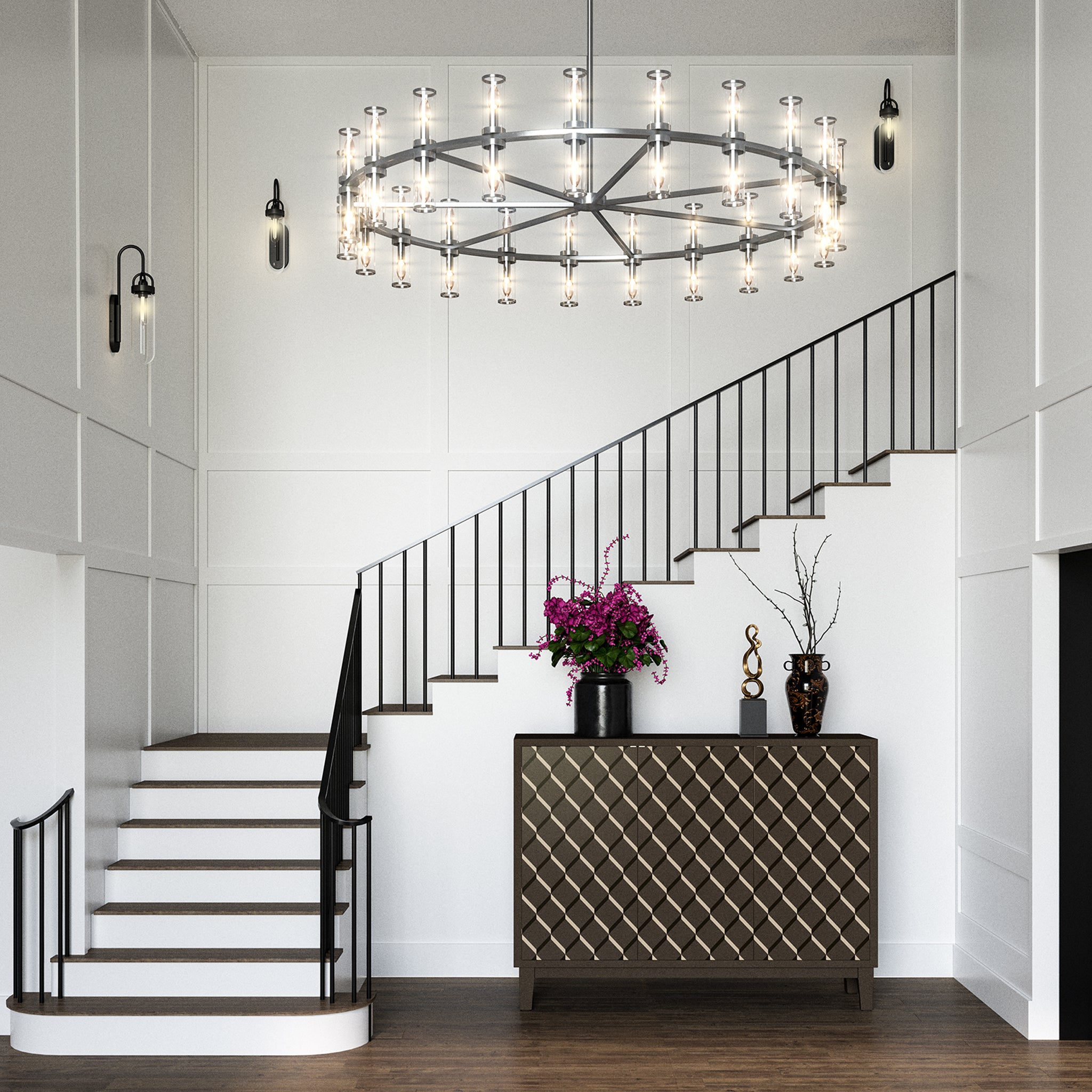 Valoren Double Tier Glass Chandelier - Wisteria