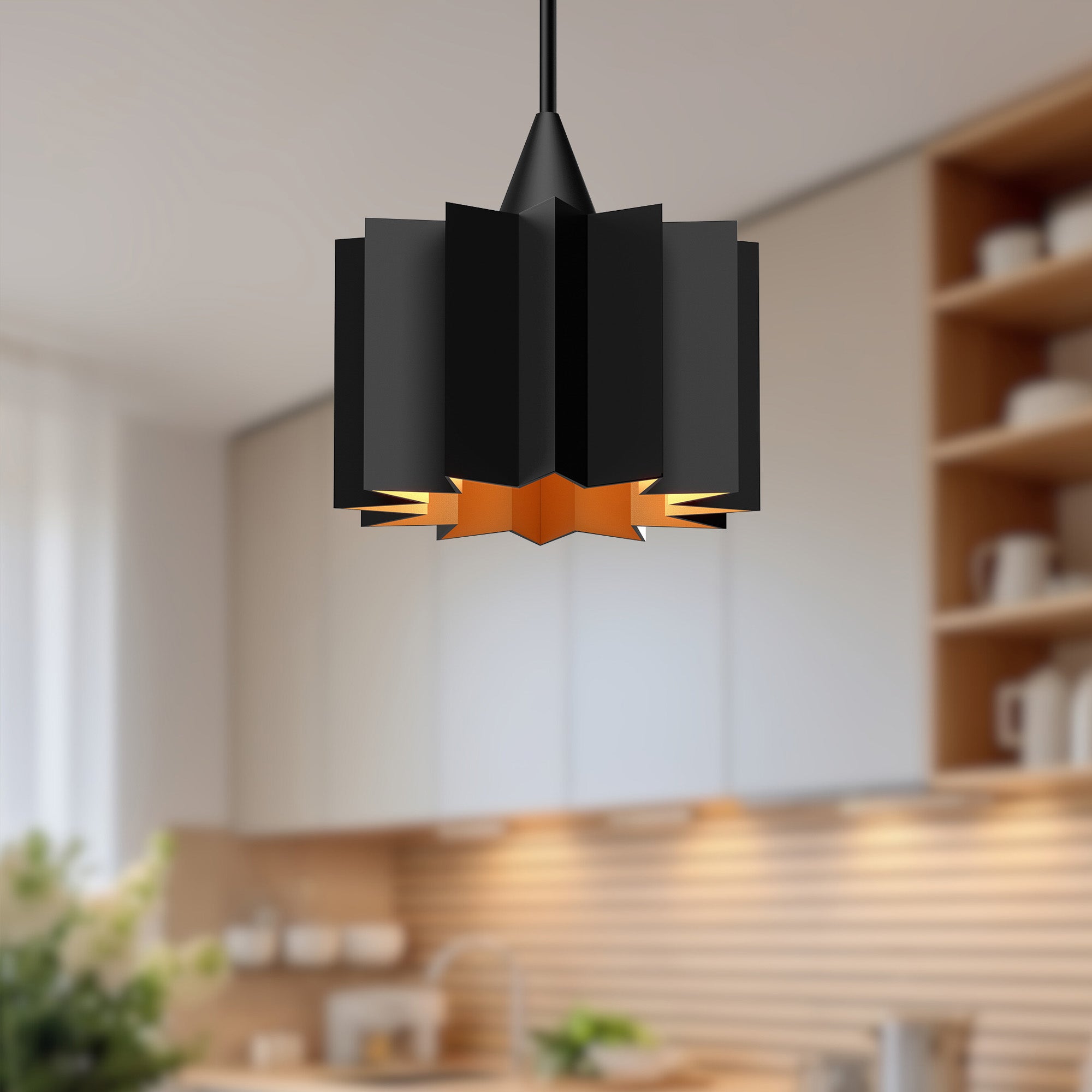 Rive Sculpted Metal Pendant - Wisteria