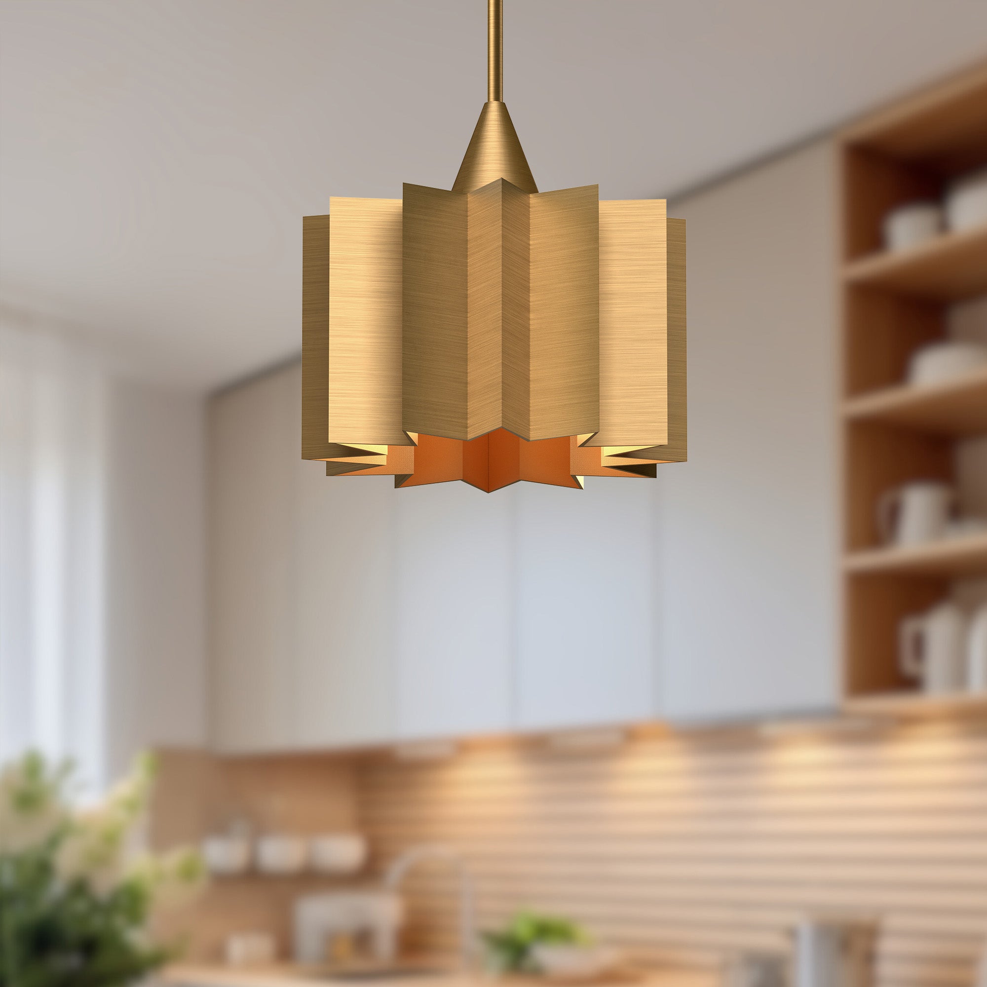 Rive Sculpted Metal Pendant - Wisteria