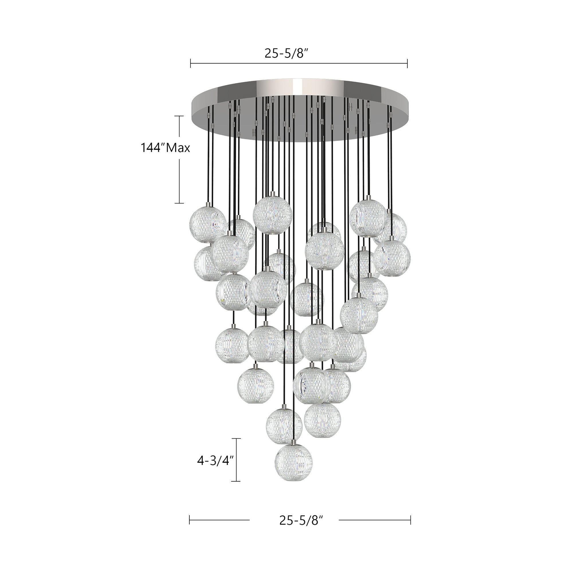 Ardenne Crystal Globe Pendant - Wisteria