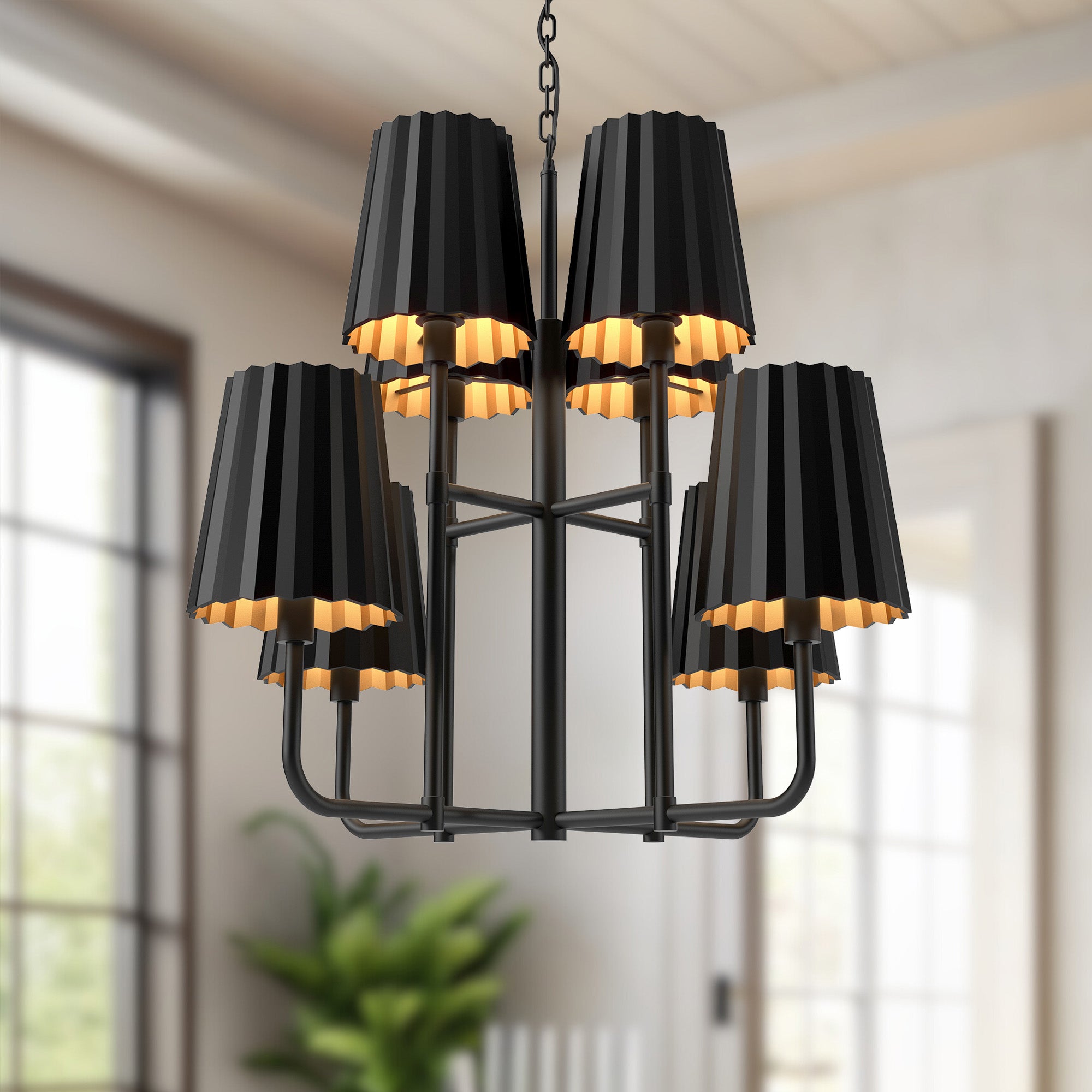 Rive Pleated Metal Chandelier - Wisteria
