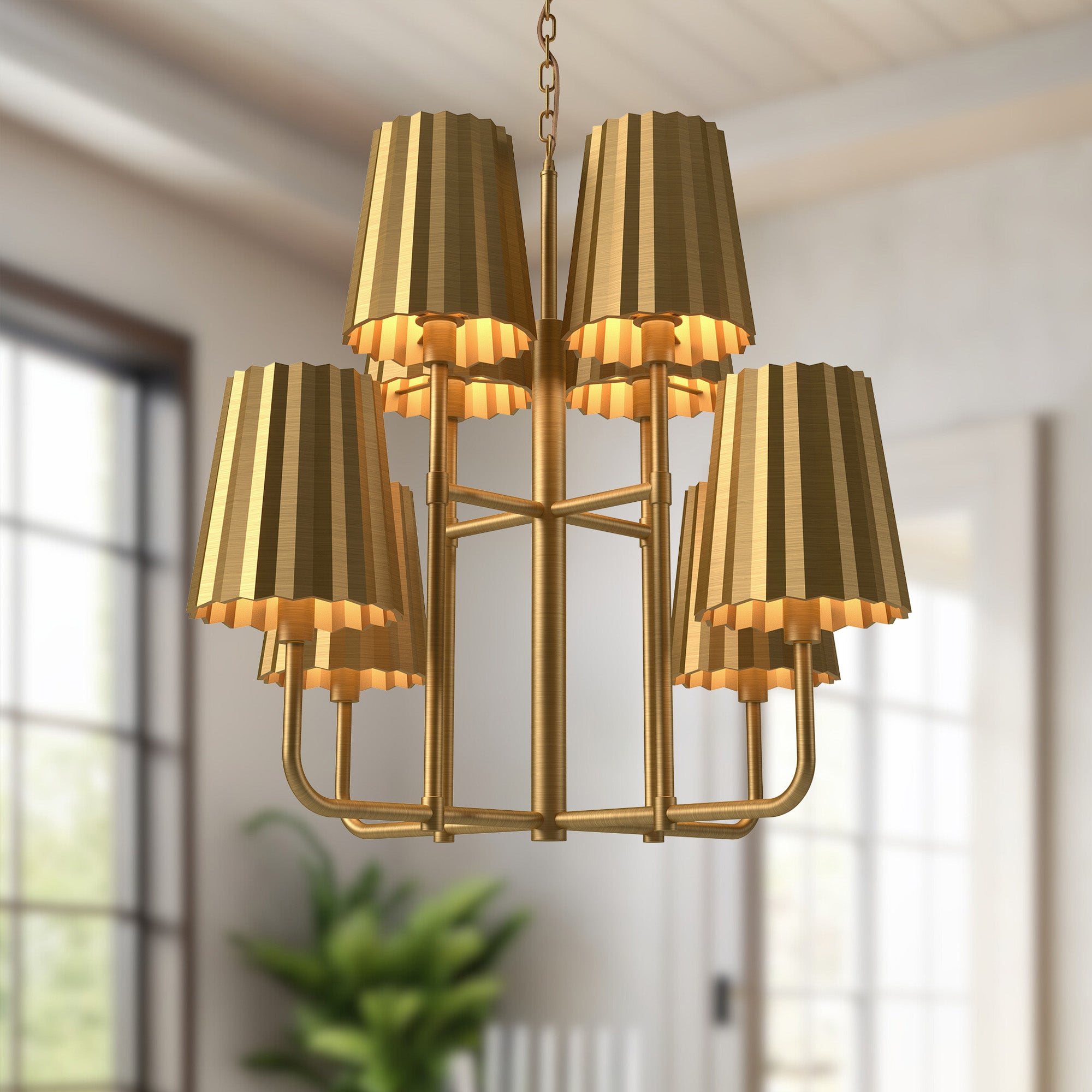 Rive Pleated Metal Chandelier - Wisteria