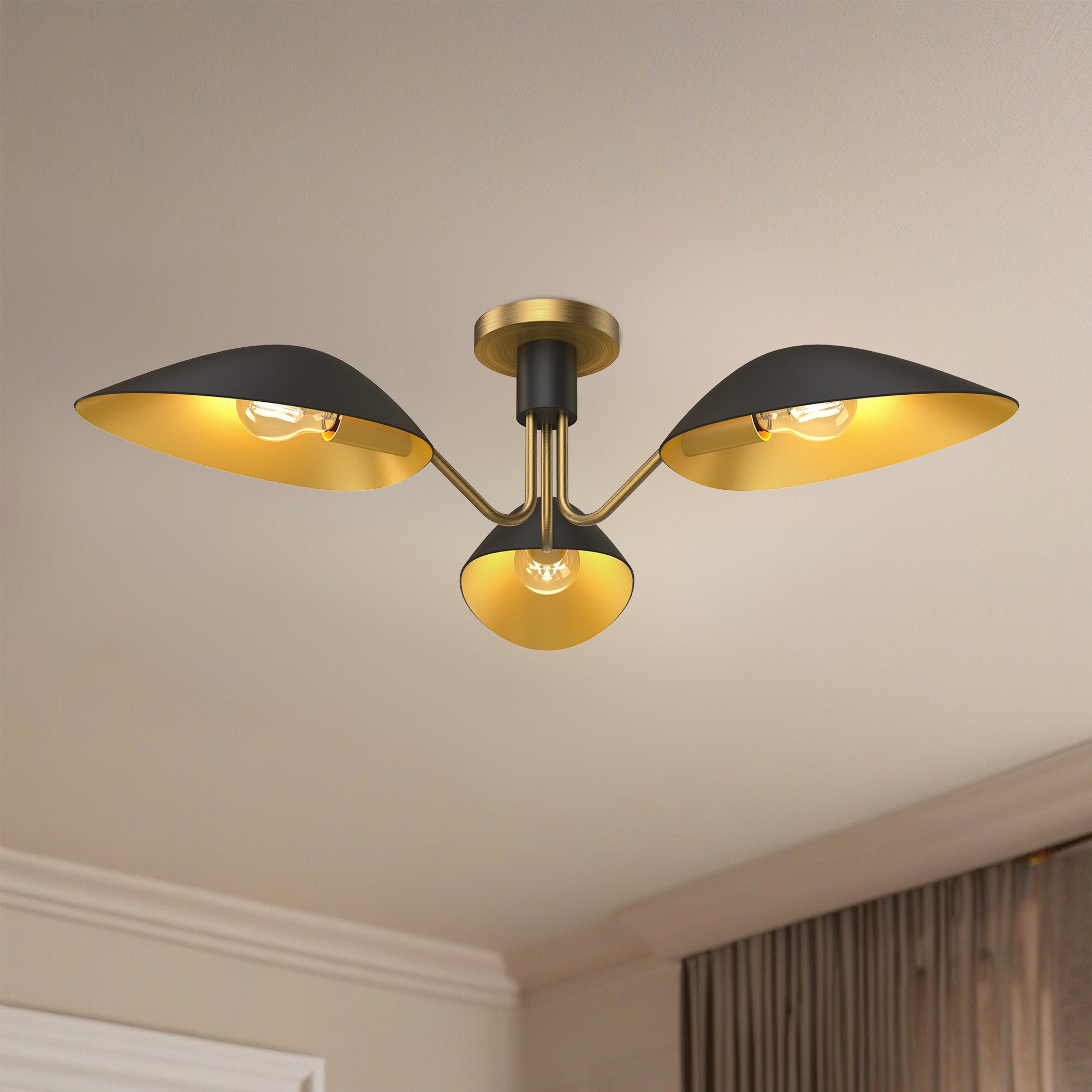 Briarcliffe Sculpted Metal Semi Flush - Wisteria