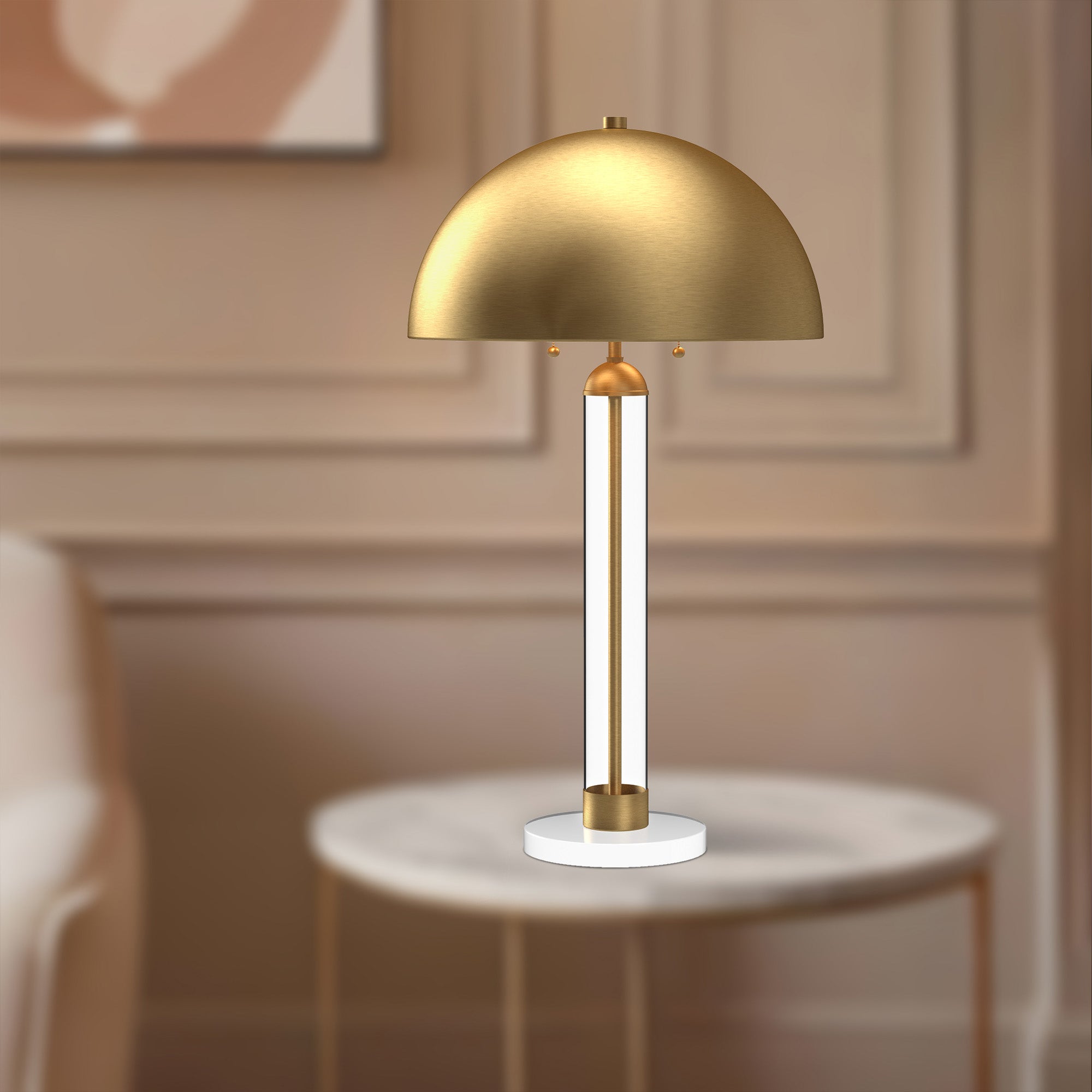 Norvane Natural Brass Glass Lamp - Wisteria