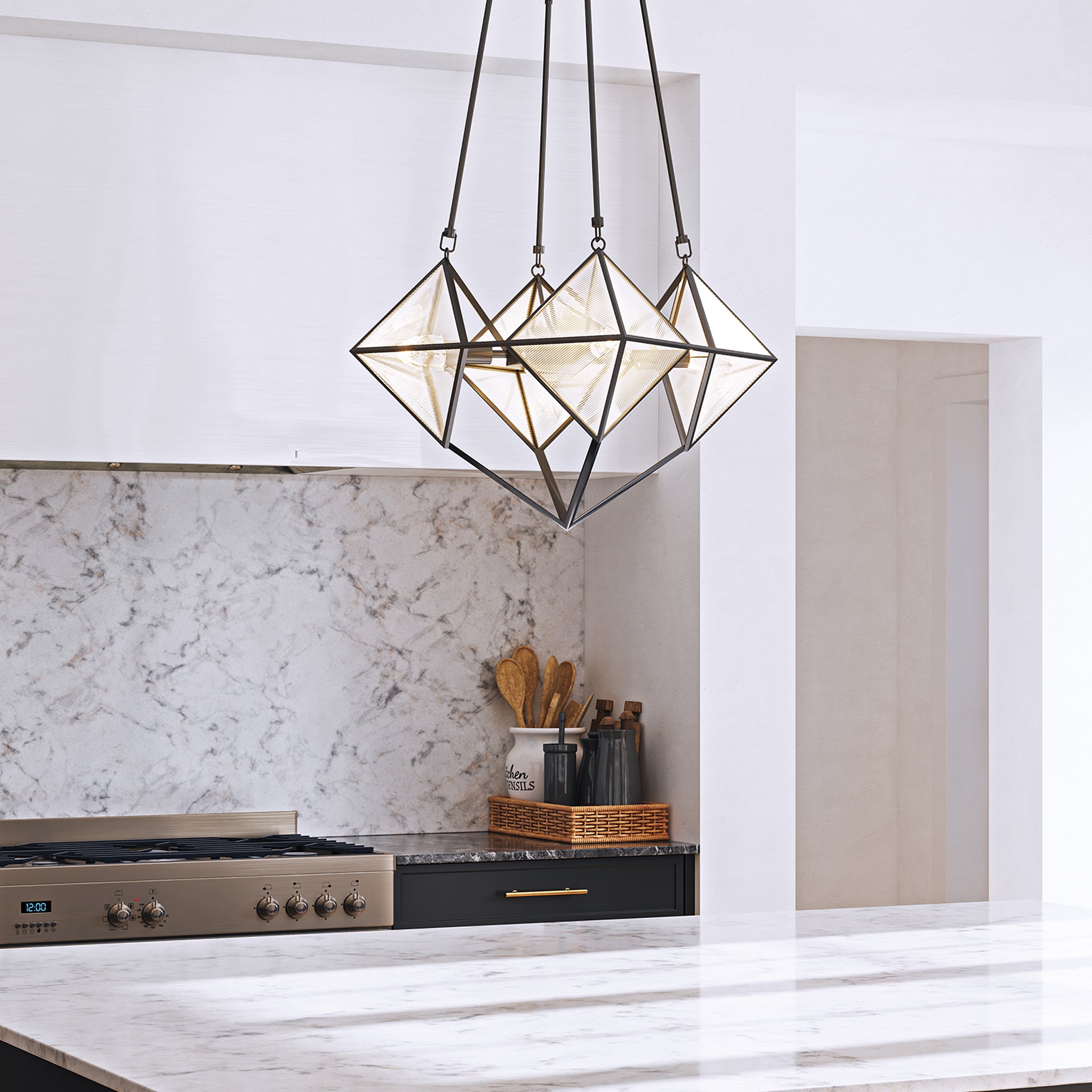Caspira Tesseris Glass Chandelier - Wisteria