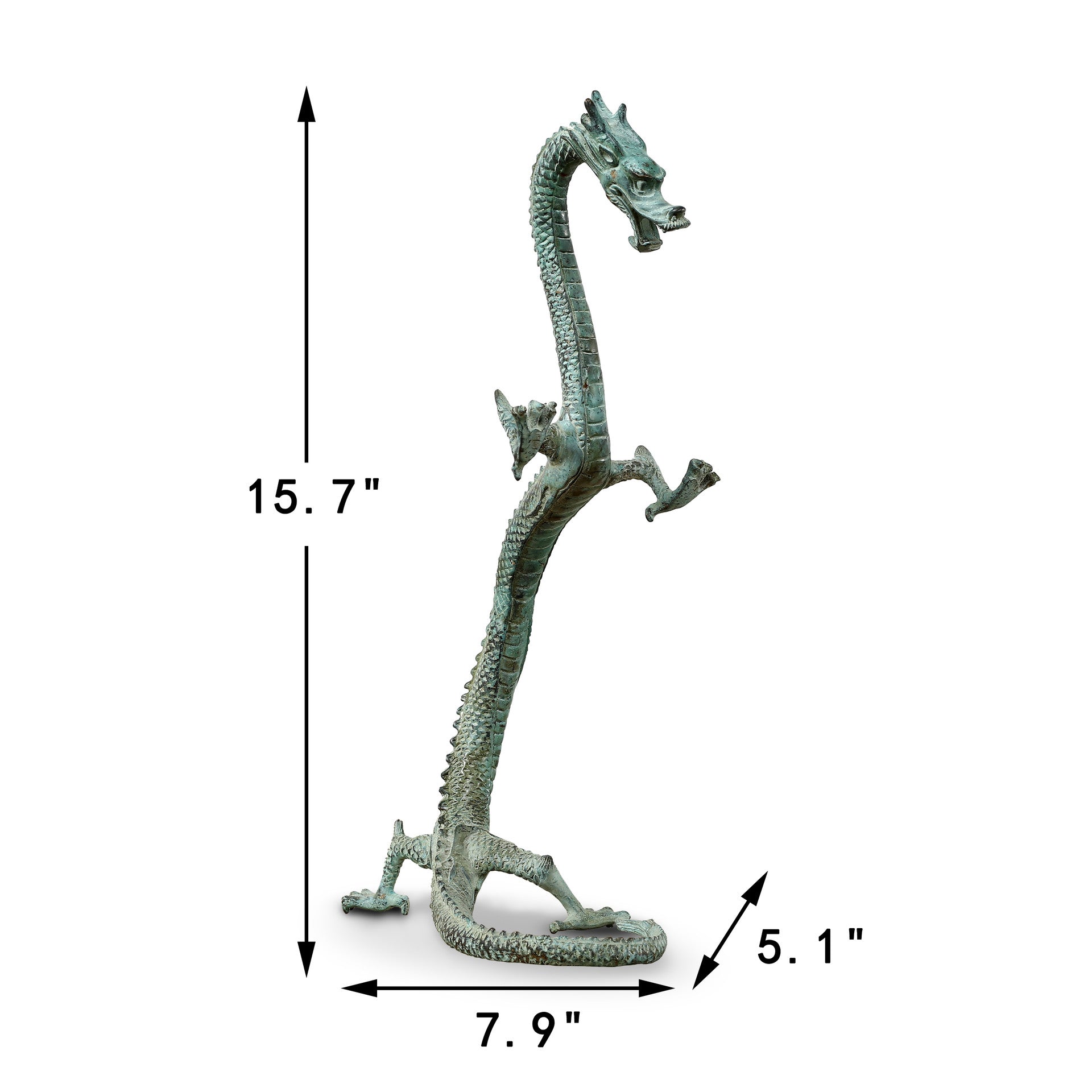 Zhenlo Bronze Dragon Sculpture - Wisteria