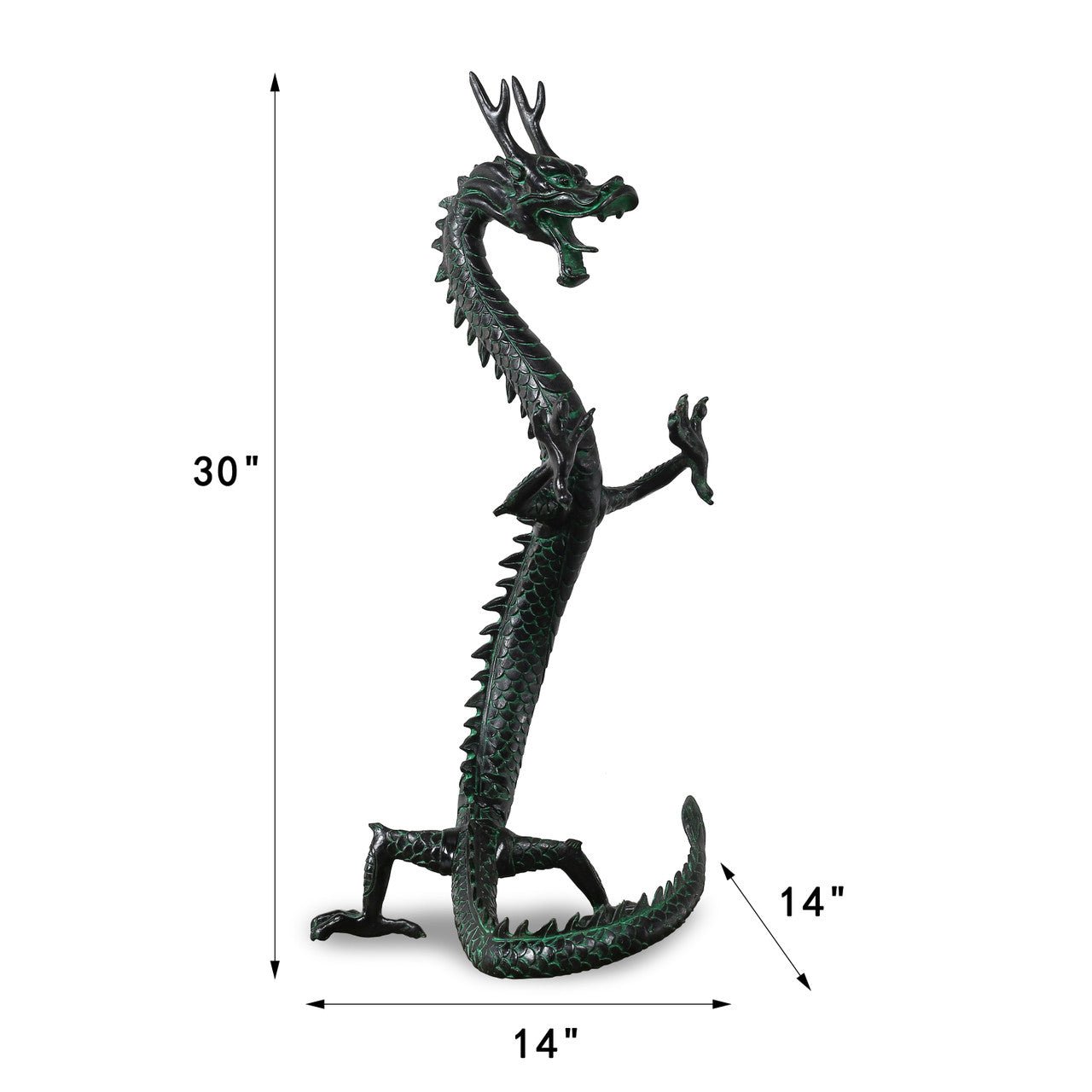 Weilong Bronze Dragon Sculpture - Wisteria