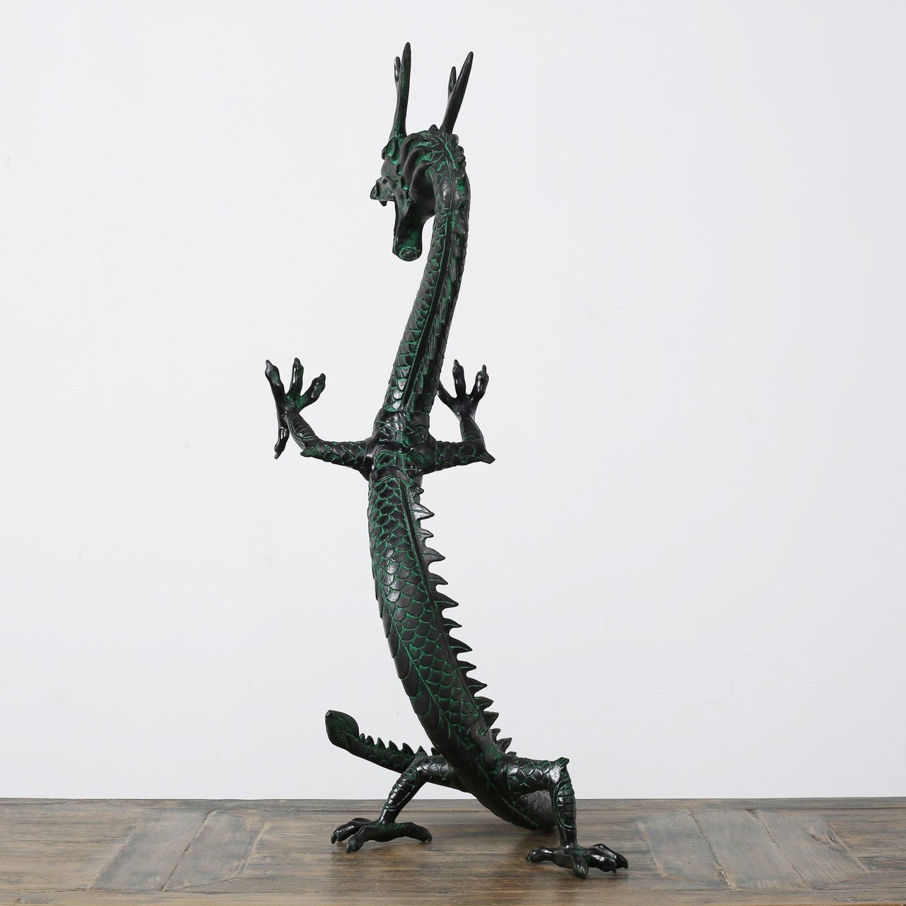 Weilong Bronze Dragon Sculpture - Wisteria