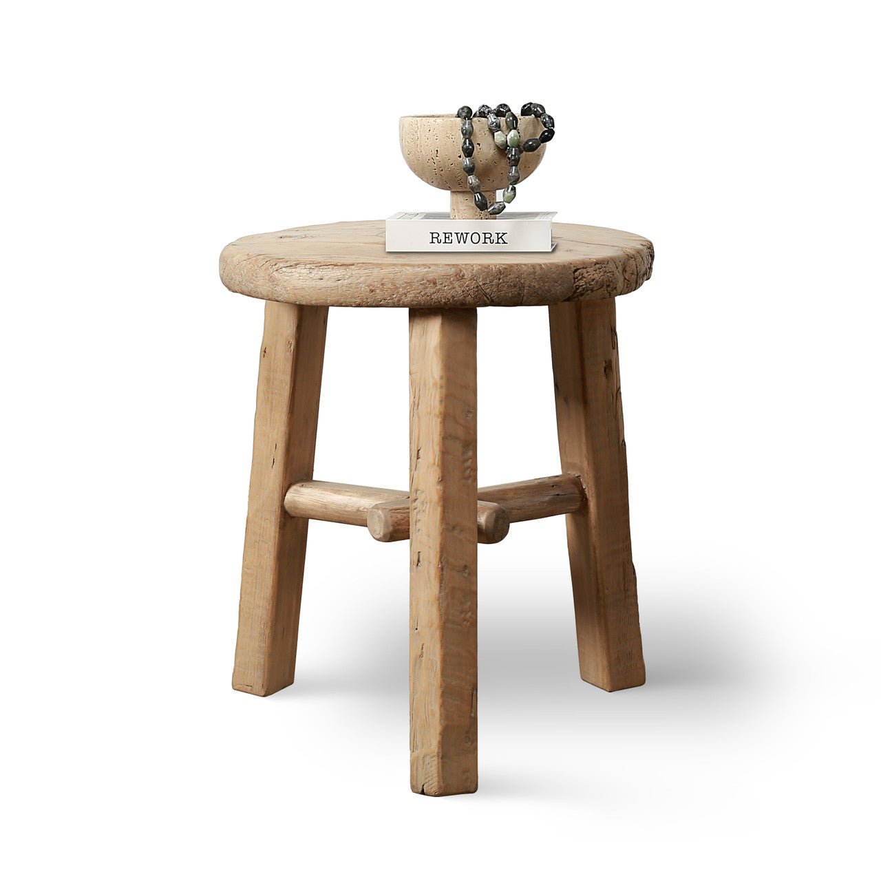 Edrin Rustic Pine Stool - Wisteria