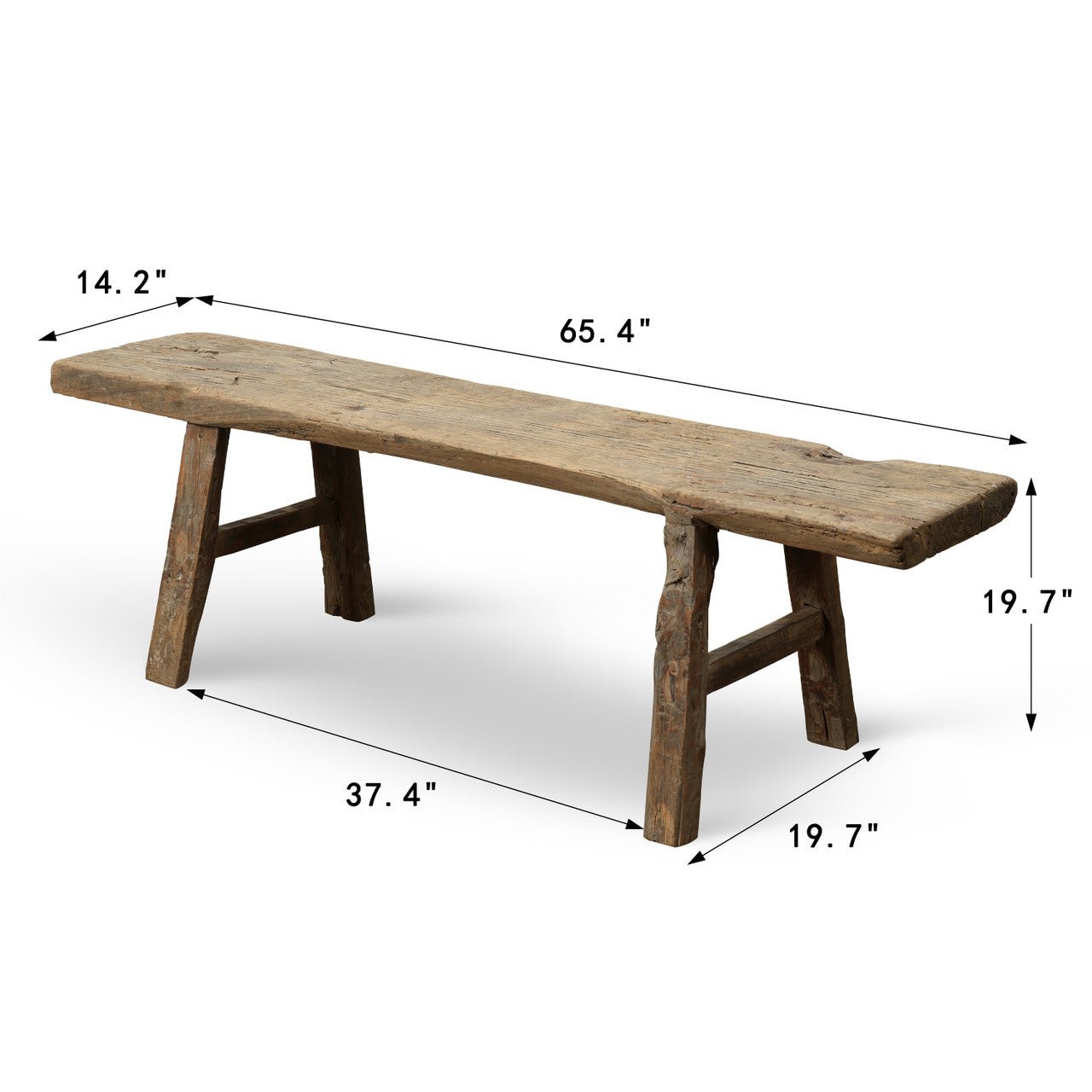 Hartham Rustic Pine Bench - Wisteria