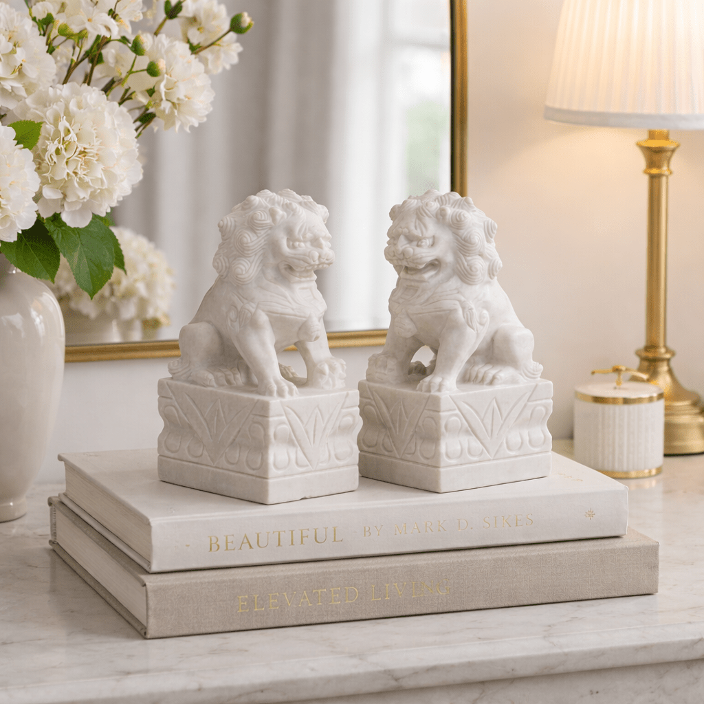 Zhenli Marble Guardian Lions - Wisteria