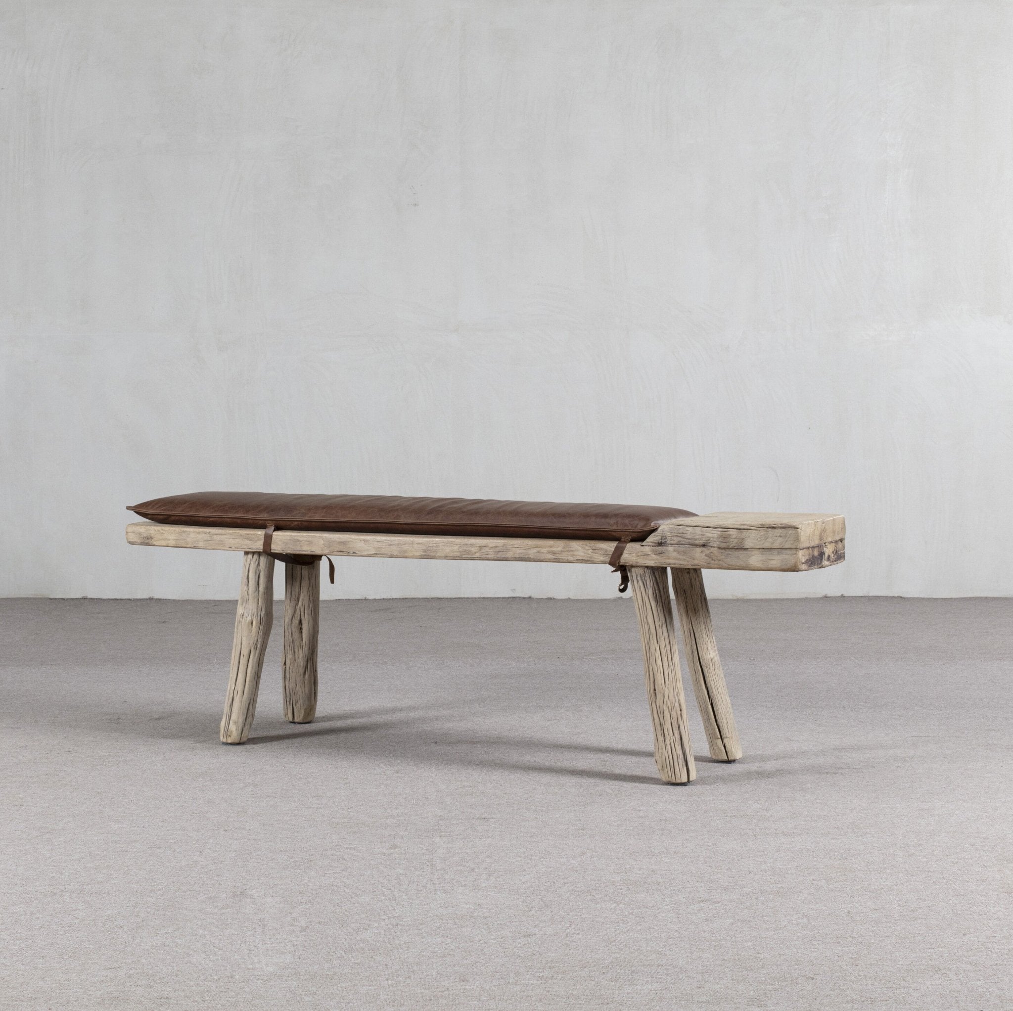 Khotan Leather Bench - Wisteria