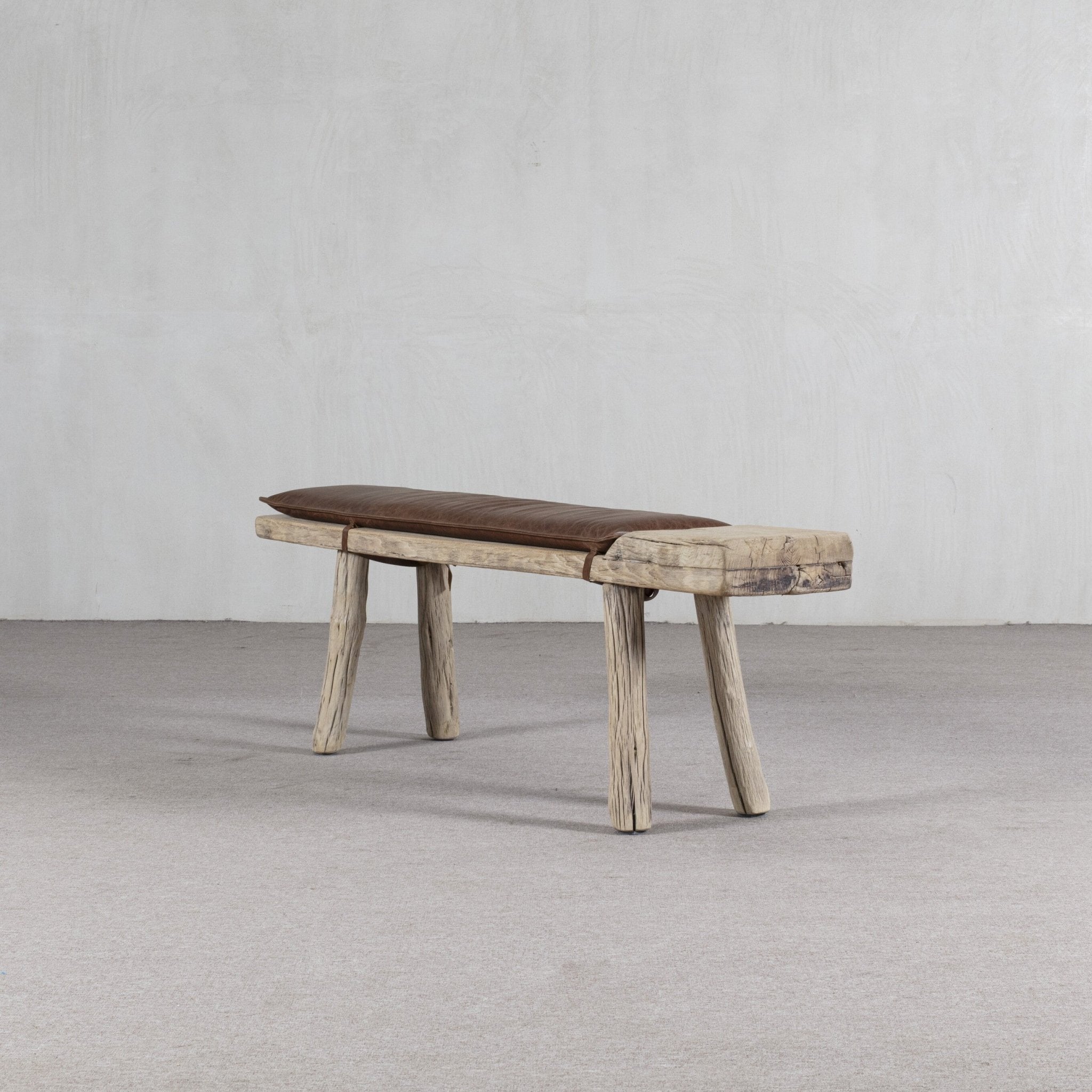 Khotan Leather Bench - Wisteria