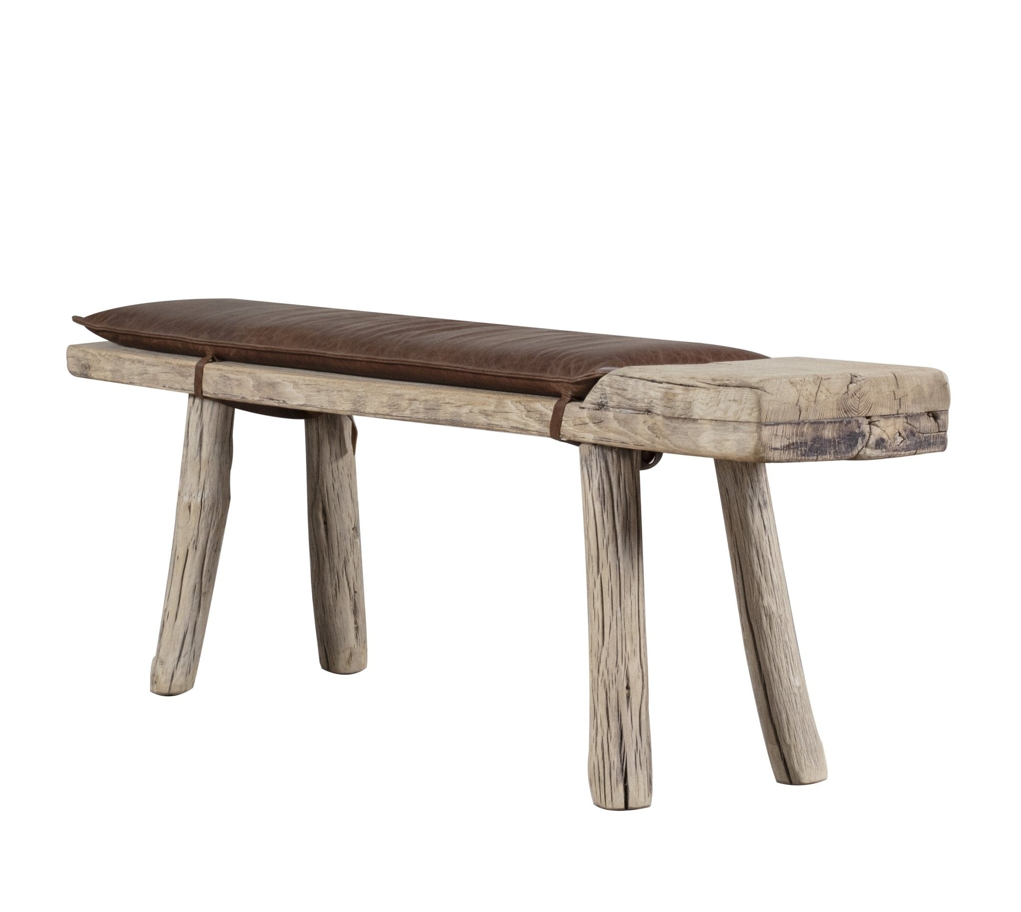Khotan Leather Bench - Wisteria