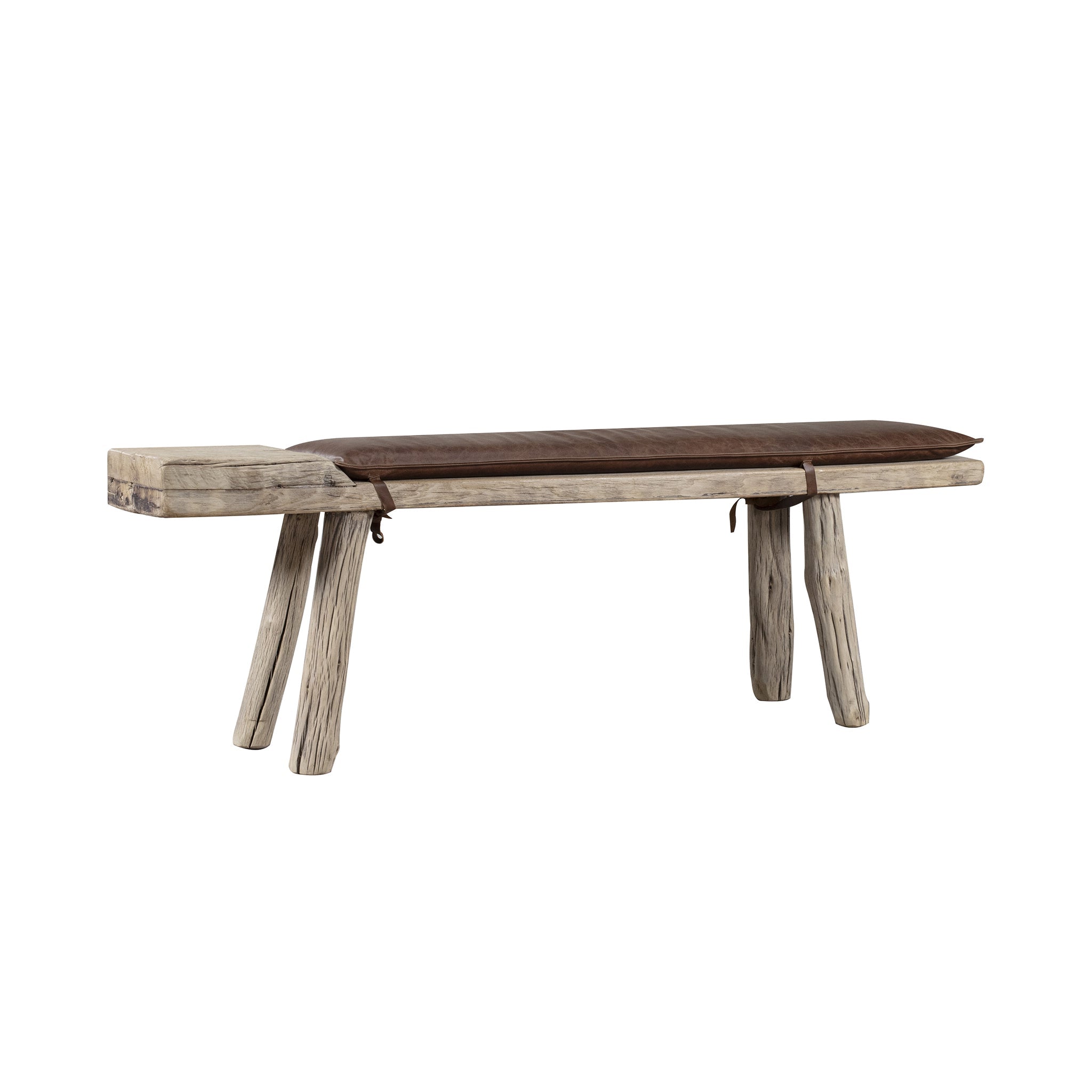 Khotan Leather Bench - Wisteria