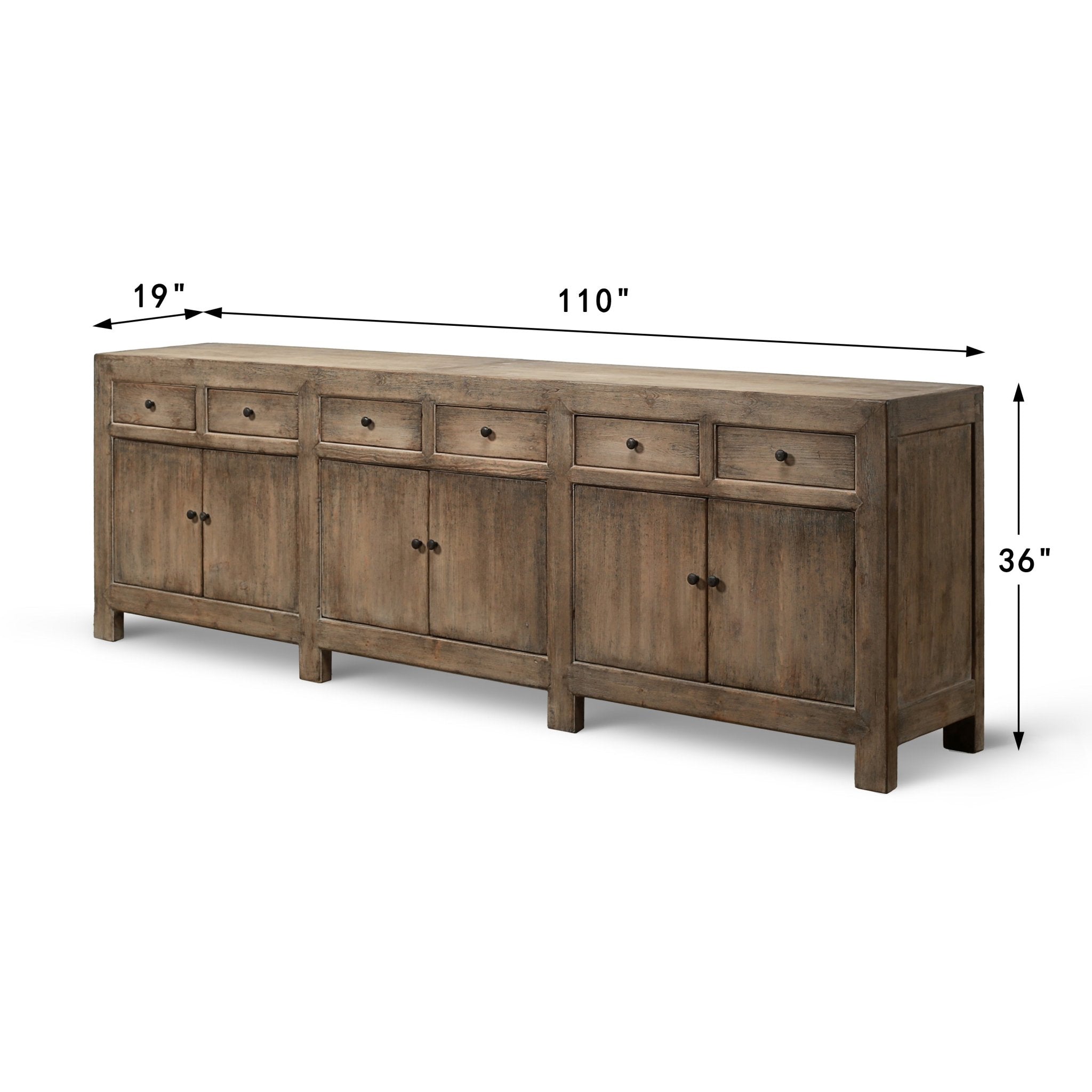 Naryn Elm Six Door Sideboard - Wisteria