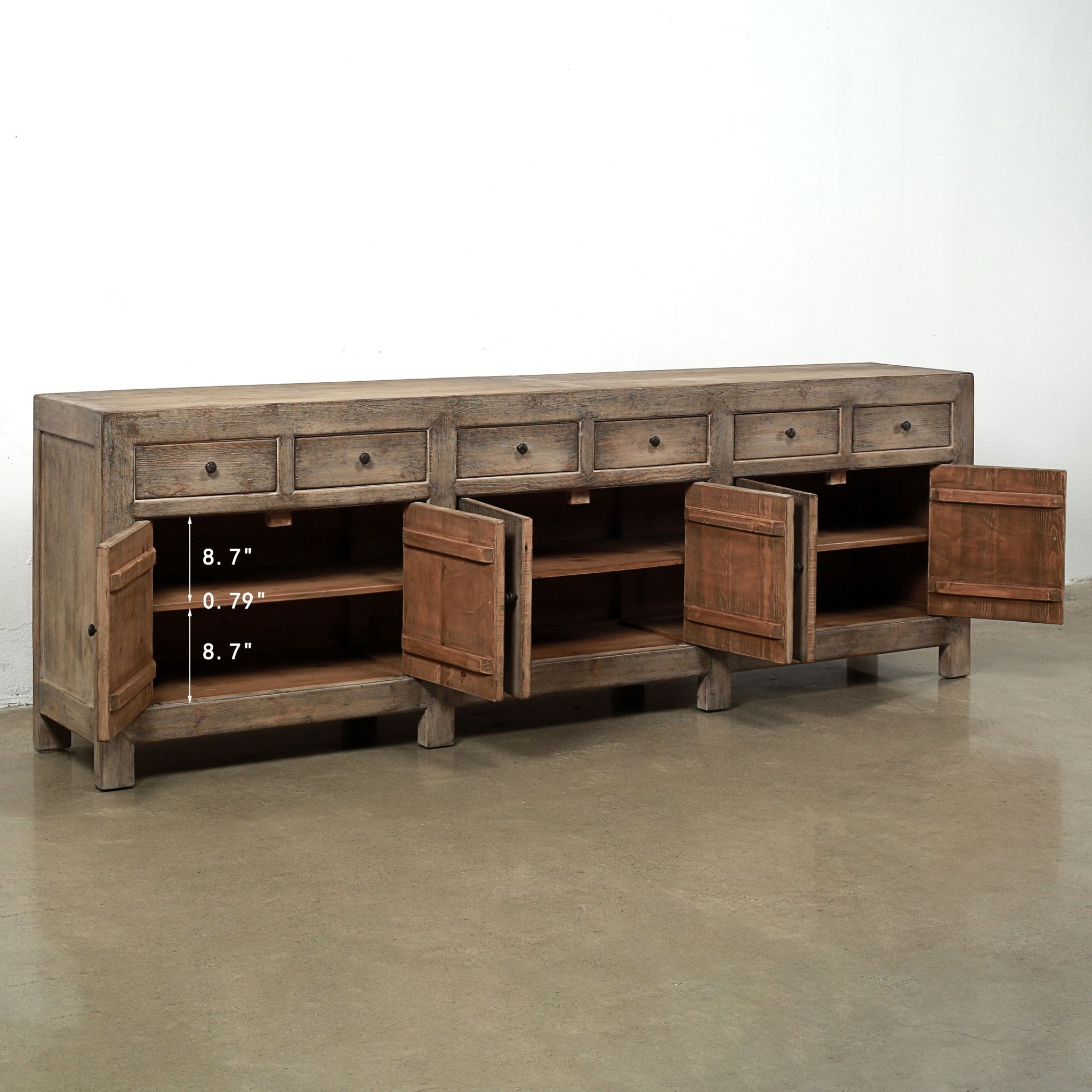 Naryn Elm Six Door Sideboard - Wisteria