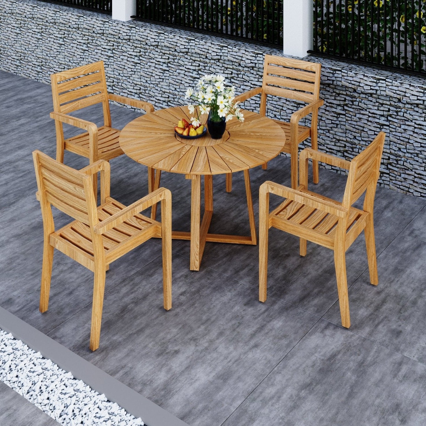 Orlena Teak Stacking Chair - Wisteria