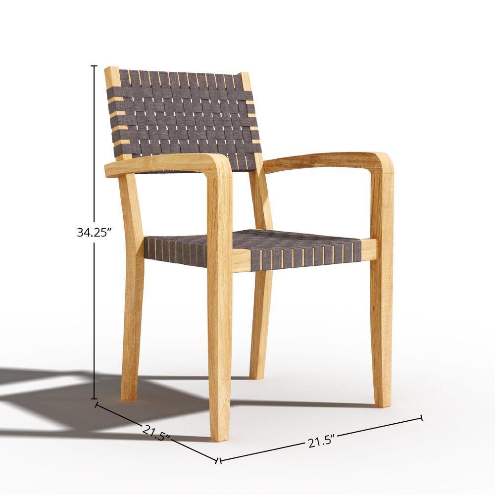 Zarien Teak Woven Chair - Wisteria
