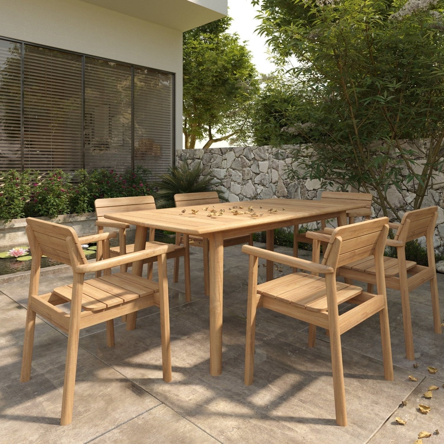 Navero Teak Stacking Chair - Wisteria