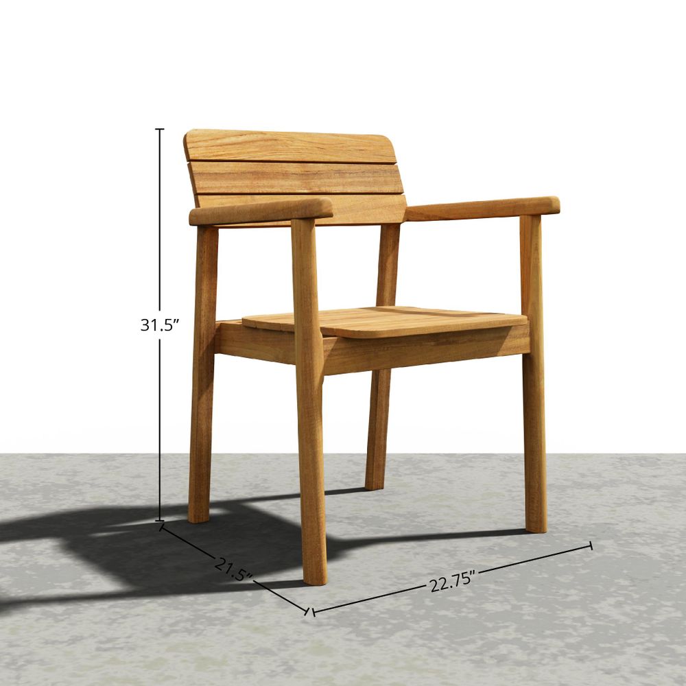 Navero Teak Stacking Chair - Wisteria