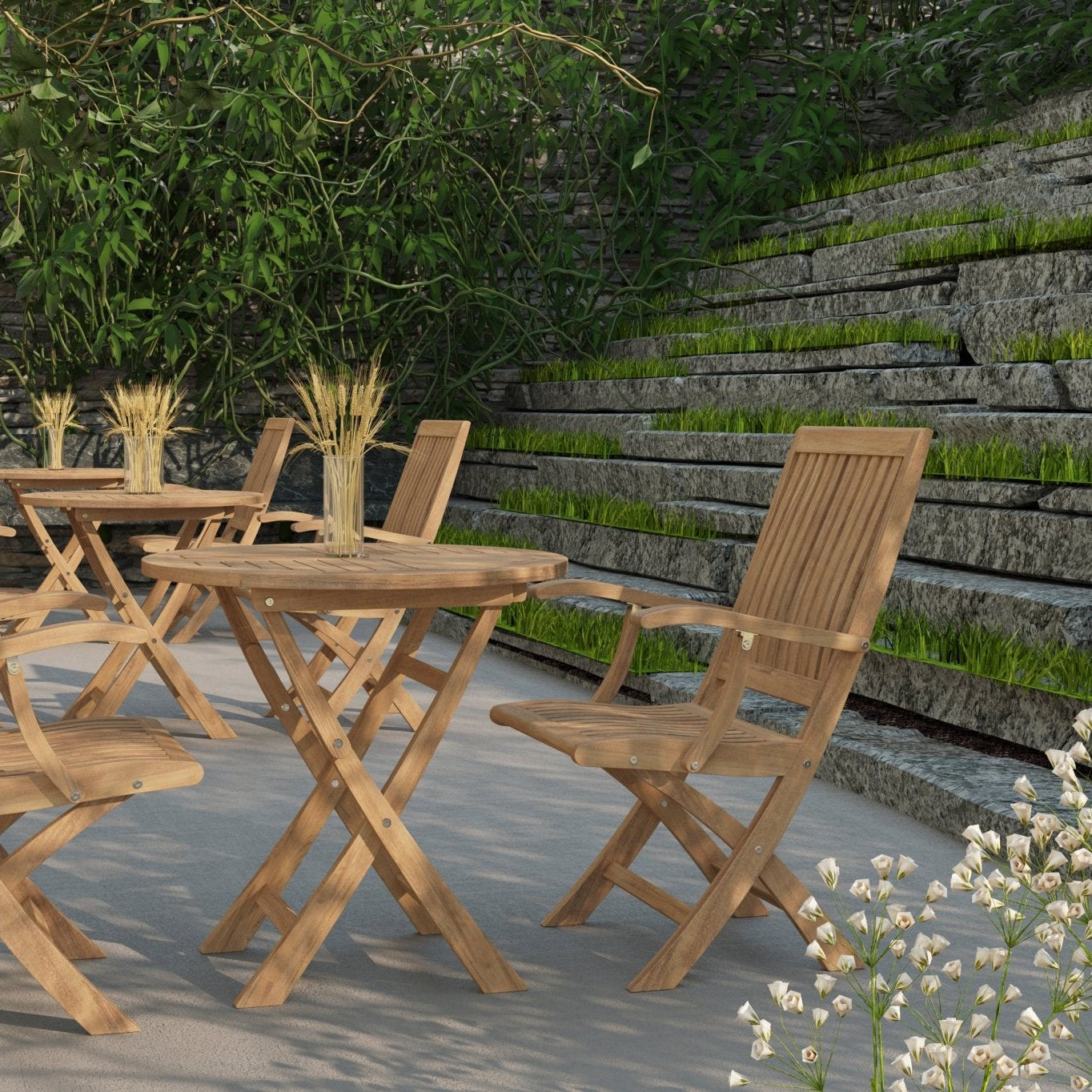 Bravik Teak Folding Chair - Wisteria