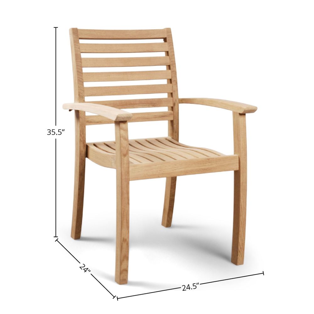 Roviano Teak Stacking Chair - Wisteria