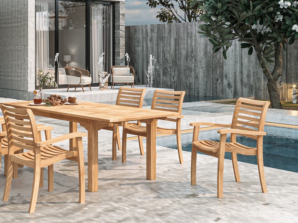 Calvero Teak Stacking Chair - Wisteria