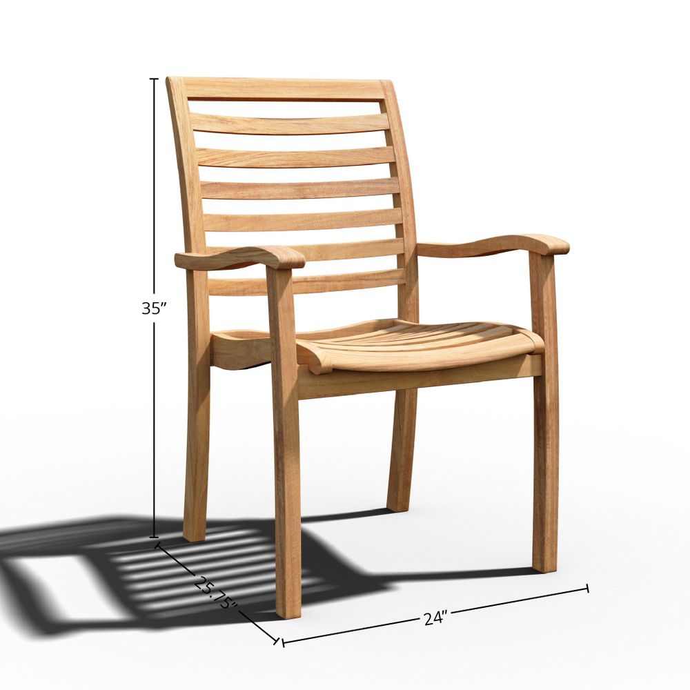 Calvero Teak Stacking Chair - Wisteria
