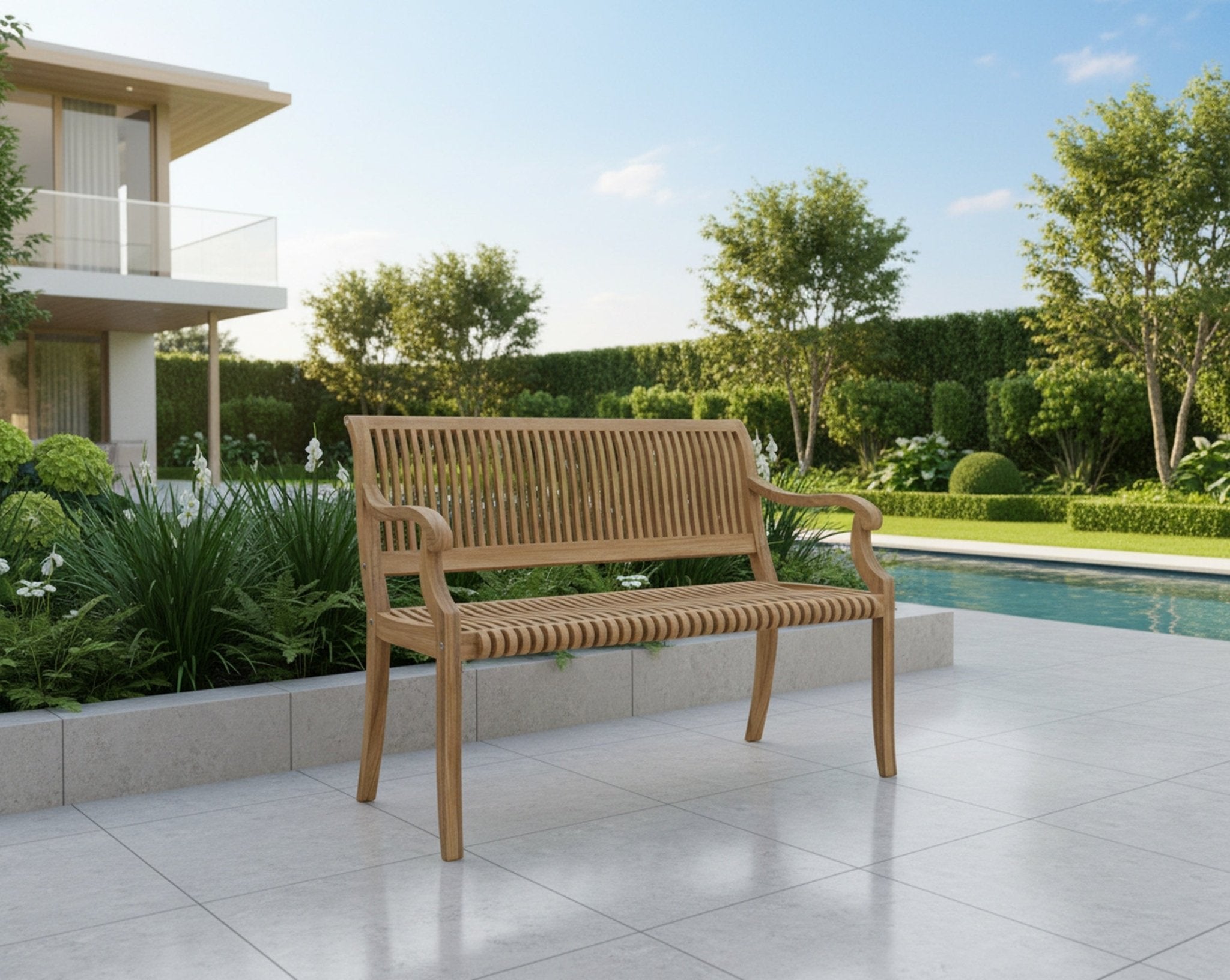 Caldris Teak Garden Bench - Wisteria
