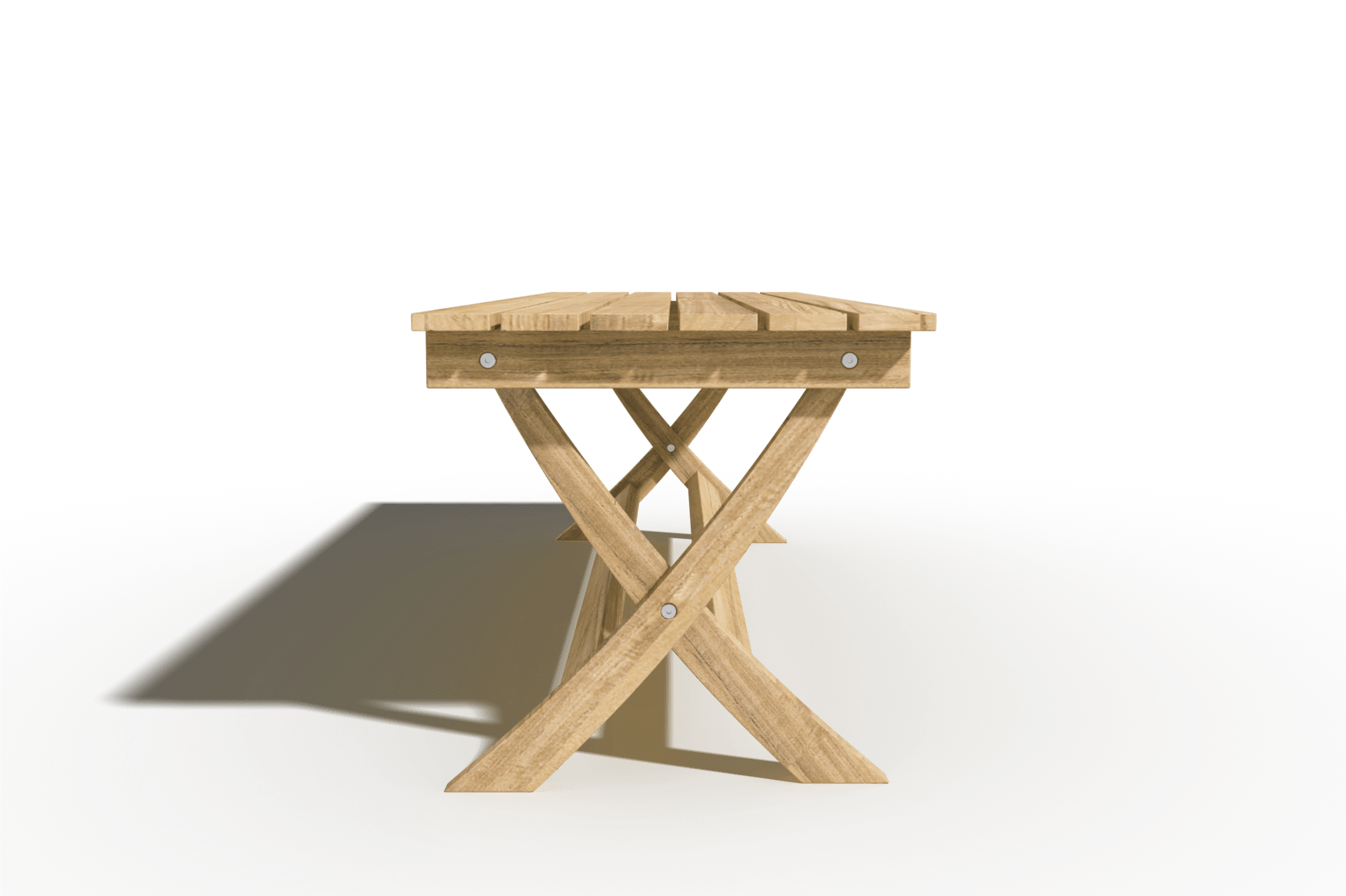 Varenne Teak Trestle Bench - Wisteria