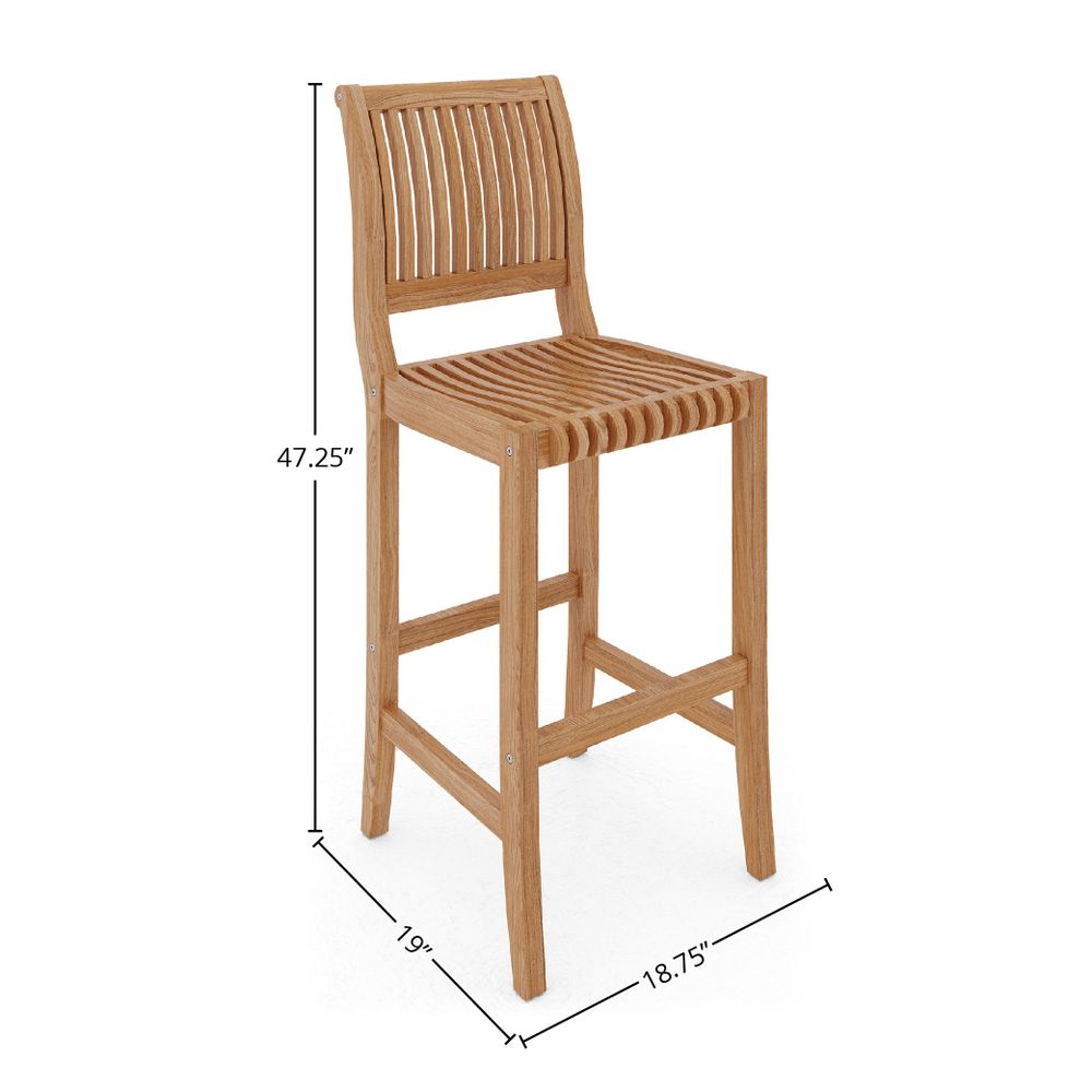 Valdoria Teak Barstool - Wisteria