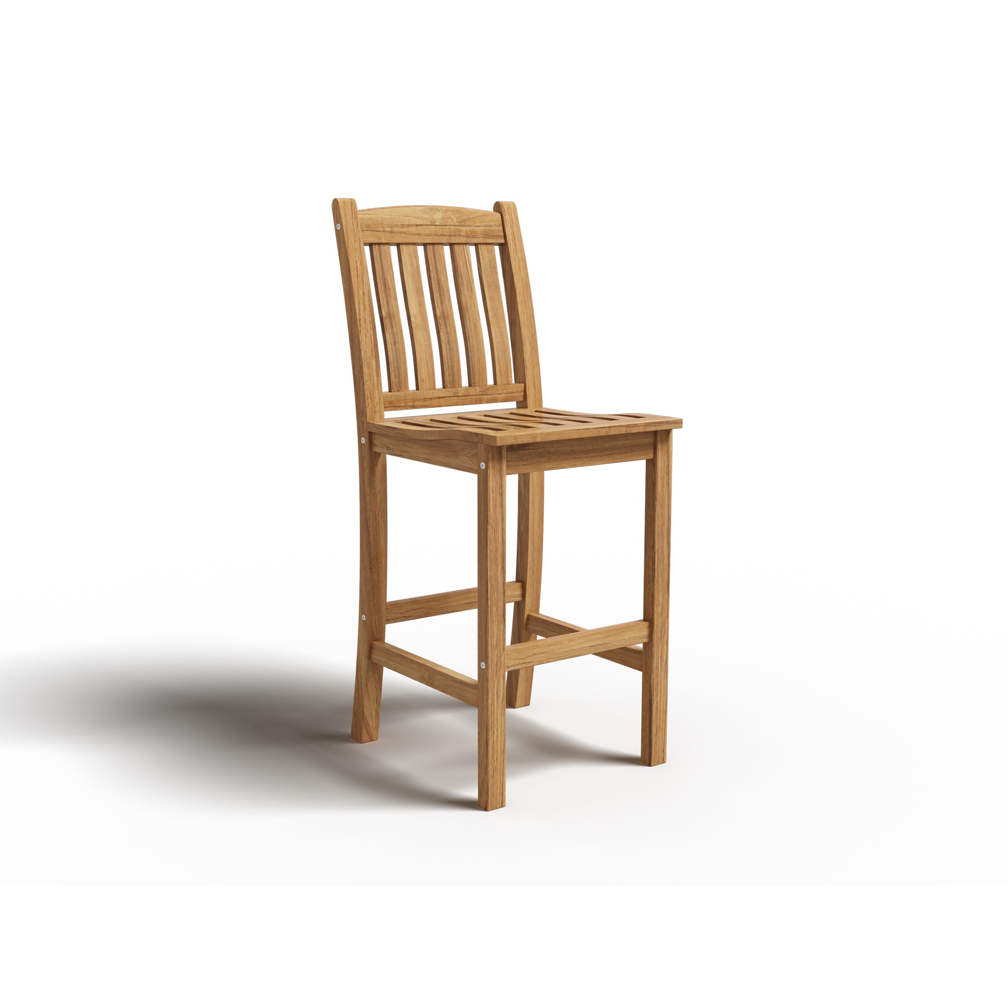 Oristano Teak Slatted Barstool - Wisteria