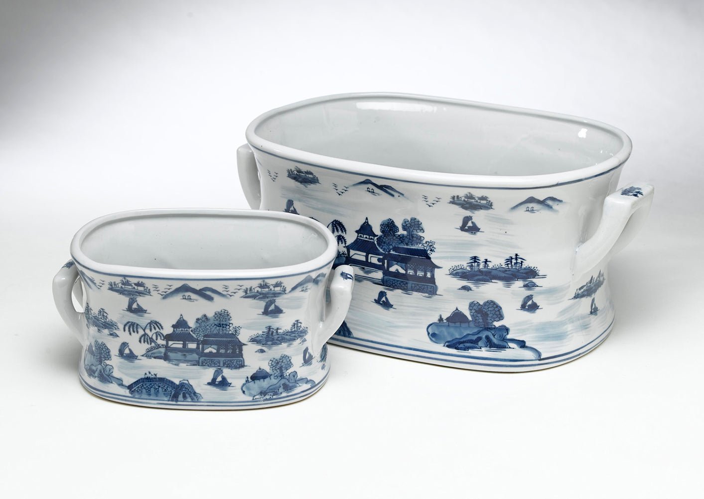 Samarkand Porcelain Planter Set - Wisteria