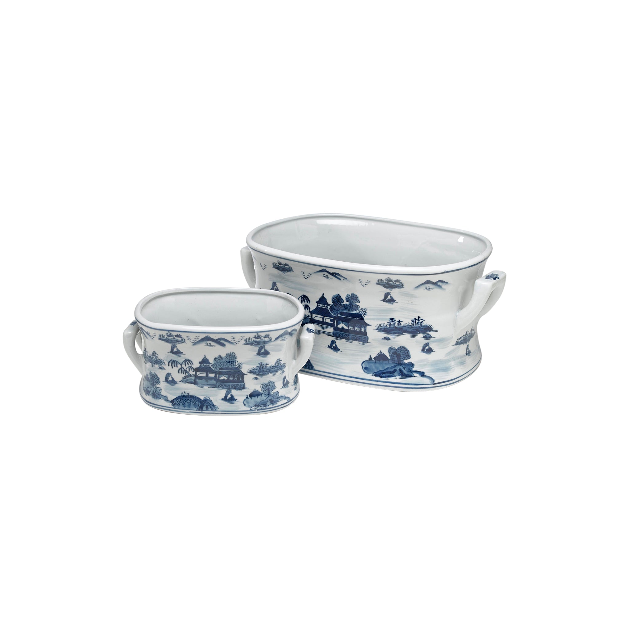 Samarkand Porcelain Planter Set - Wisteria