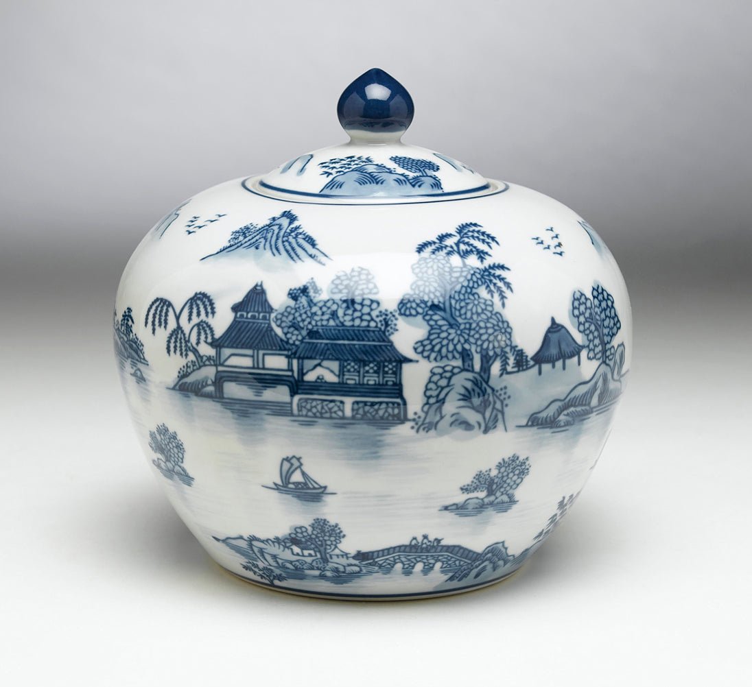 Samarkand Porcelain Round Jar - Wisteria