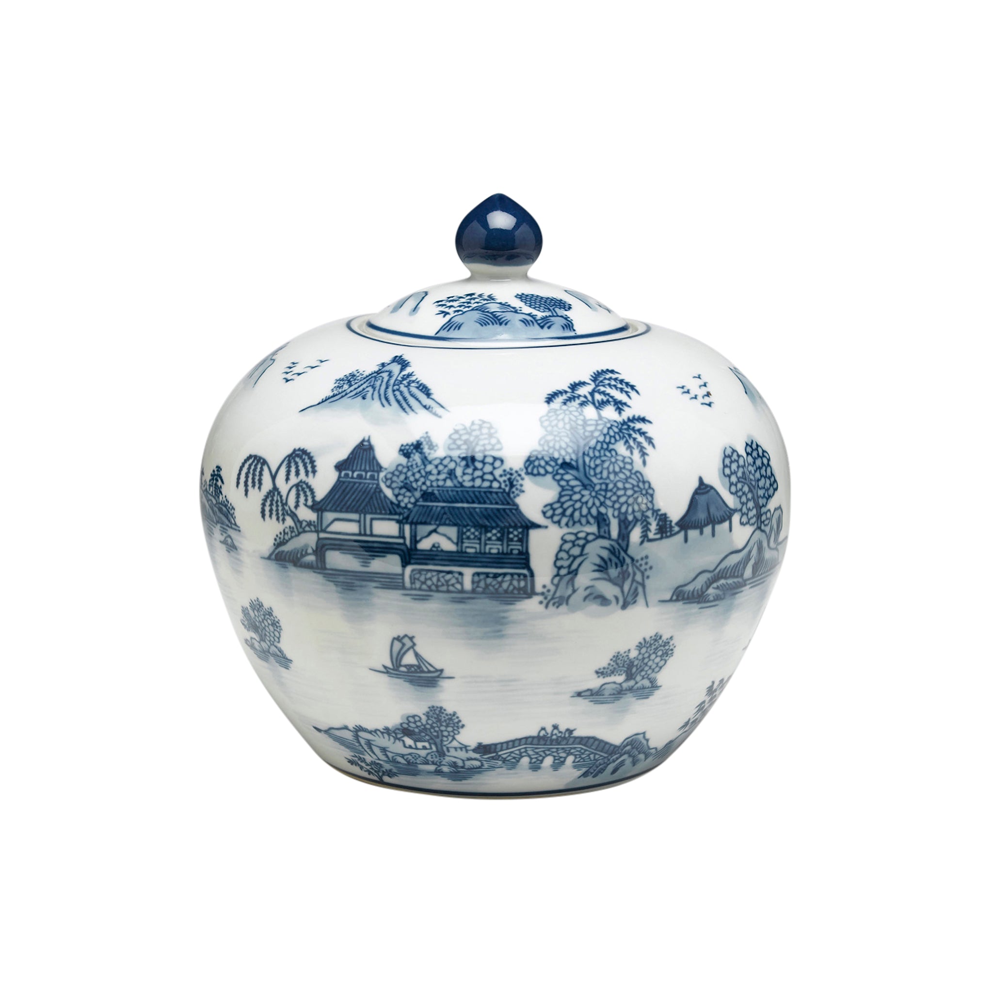 Samarkand Porcelain Round Jar - Wisteria