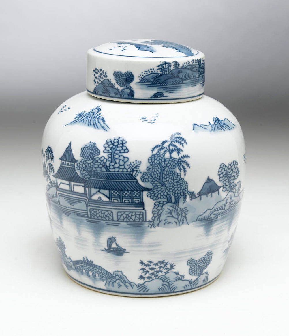 Samarkand Hand Painted Porcelain Jar - Wisteria