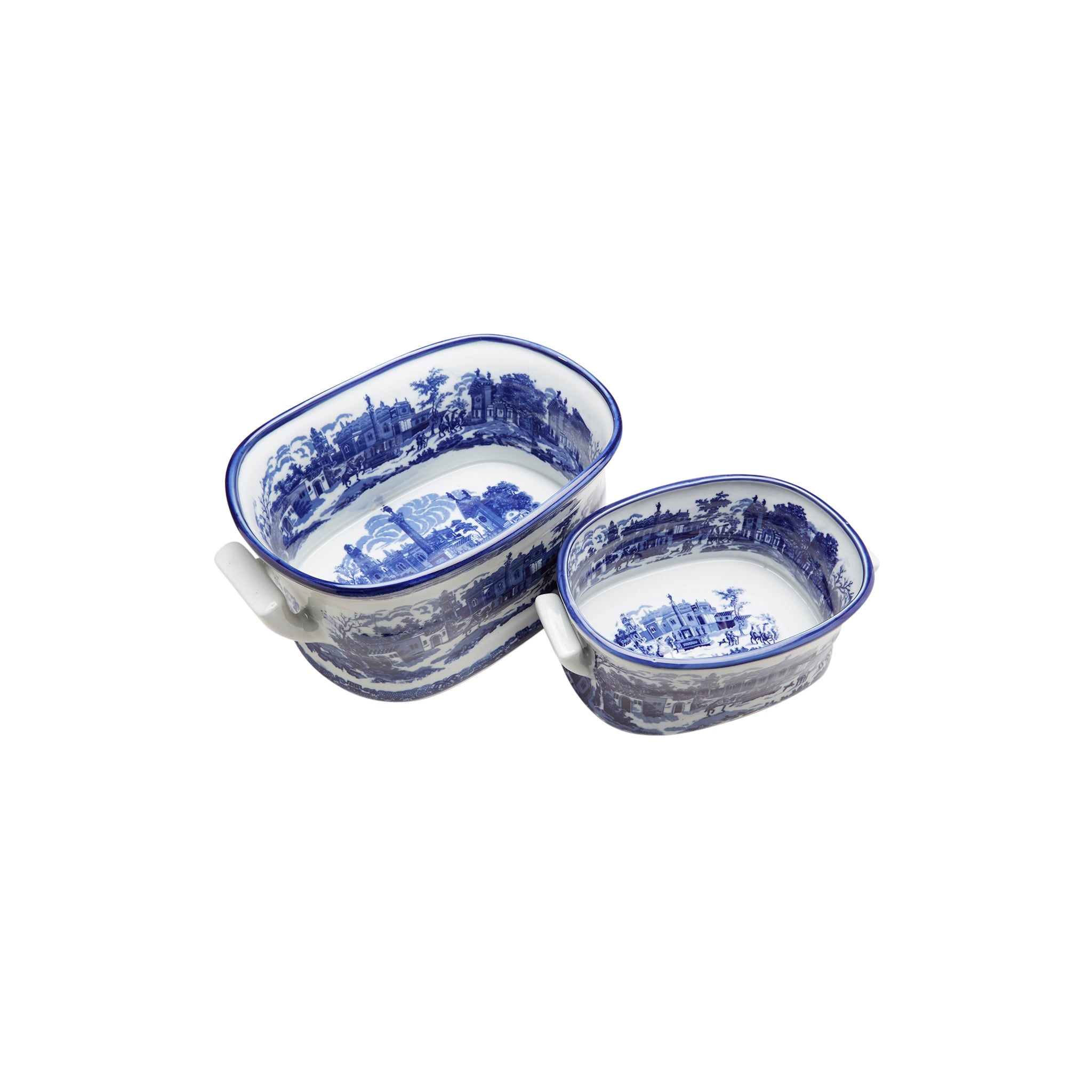 Kutaisi Toile Porcelain Planters - Wisteria