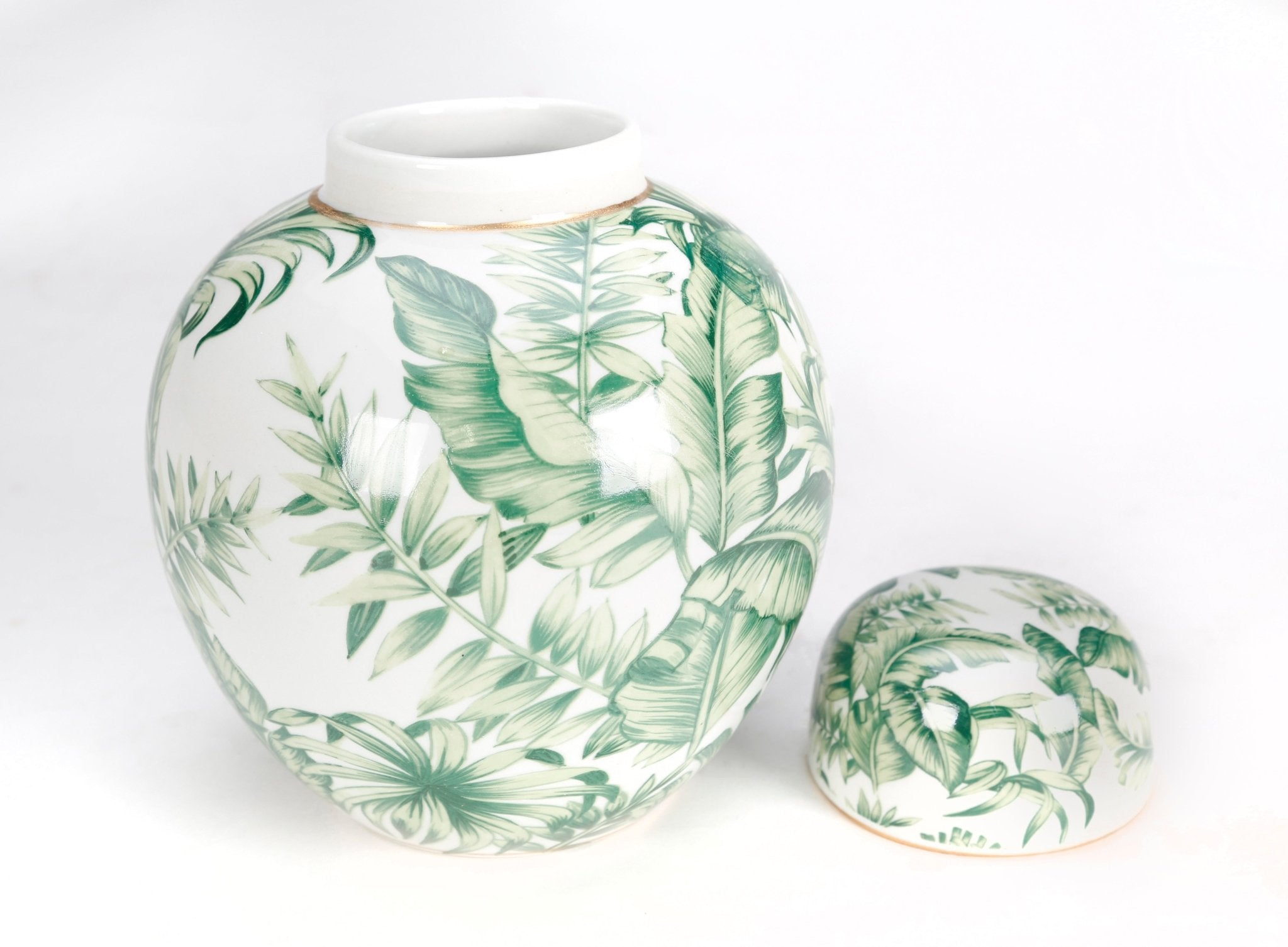 Tamarind Porcelain Palm Ginger Jar - Wisteria