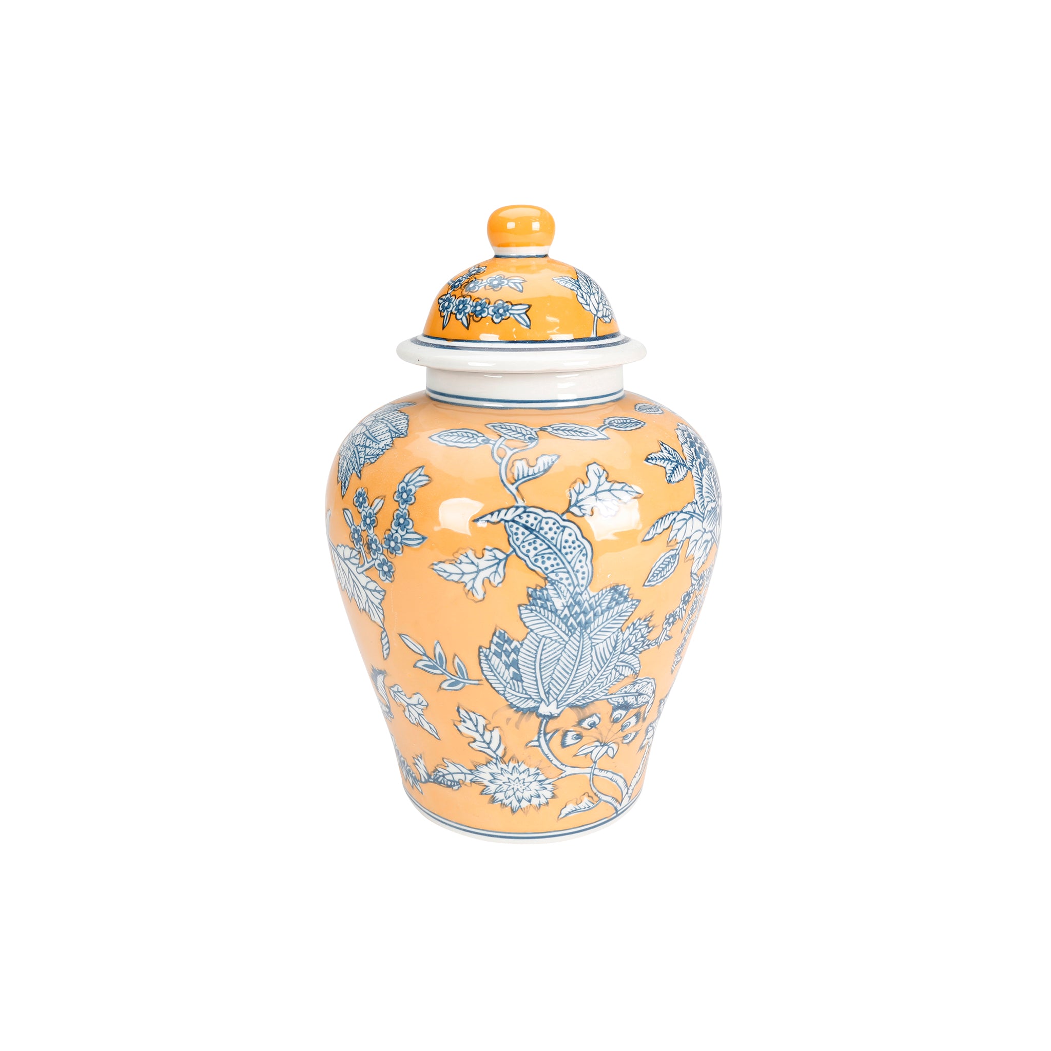Marigold Porcelain Floral Jar - Wisteria