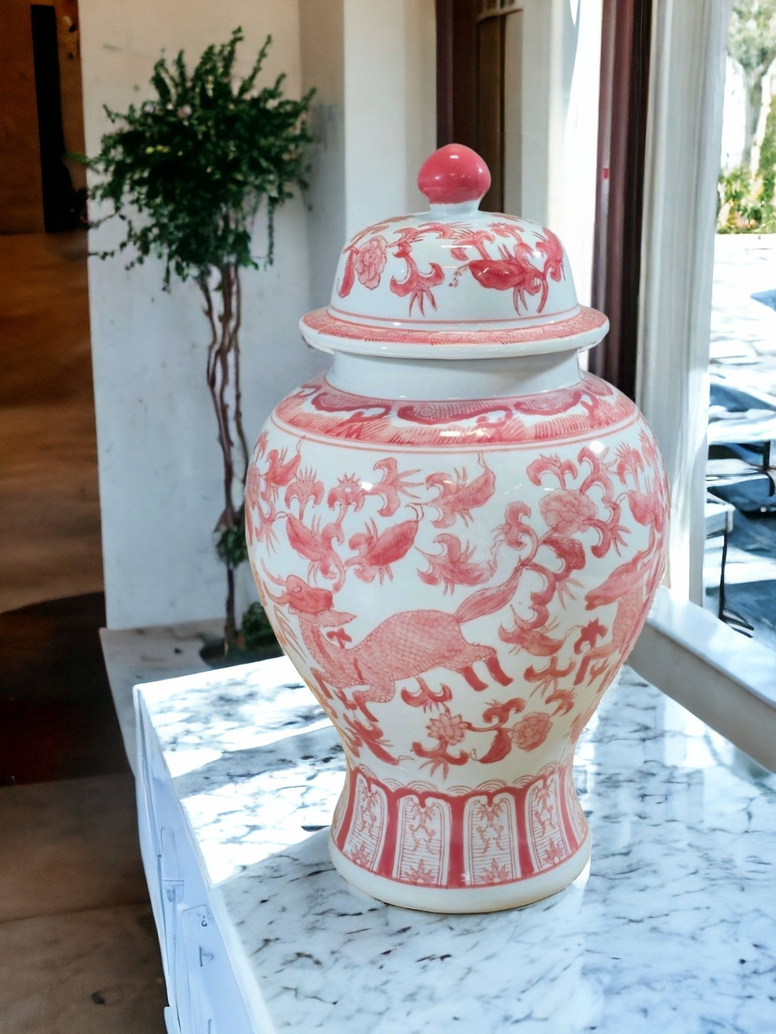 Ardahan Porcelain Qilin Jar - Wisteria