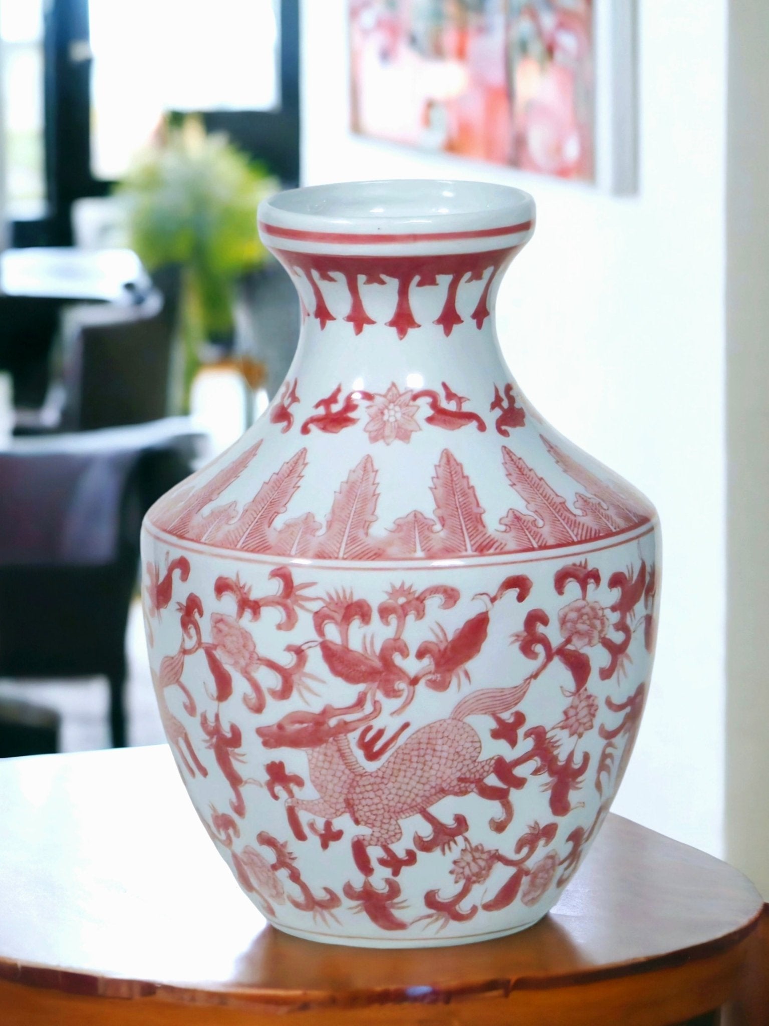 Ardahan Porcelain Qilin Urn - Wisteria