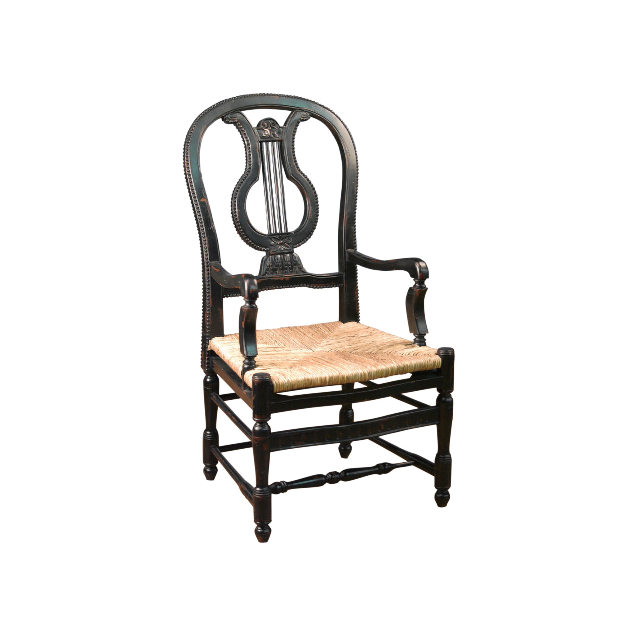 Merriton Lyre Rattan Armchair