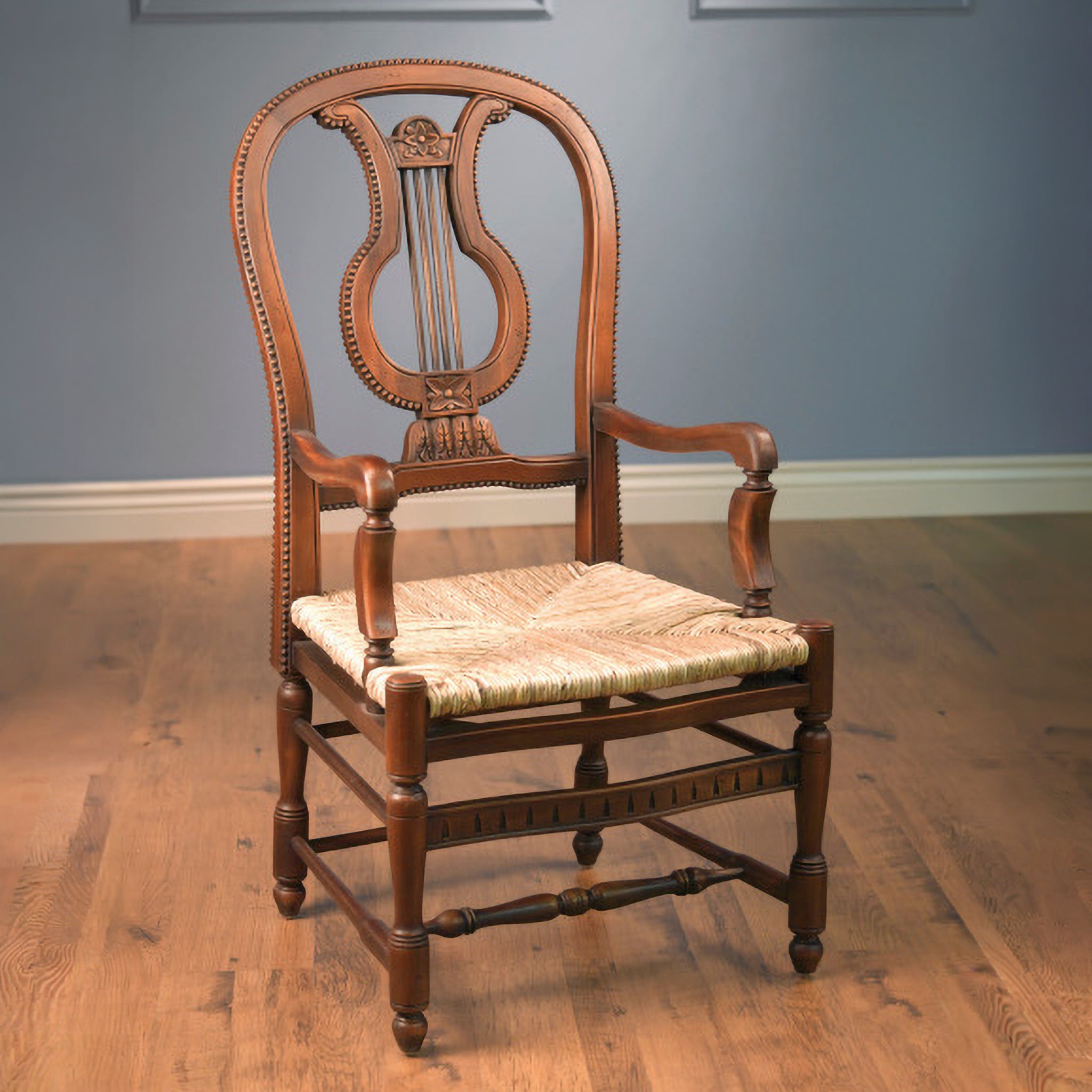 Merriton Lyre Rattan Armchair