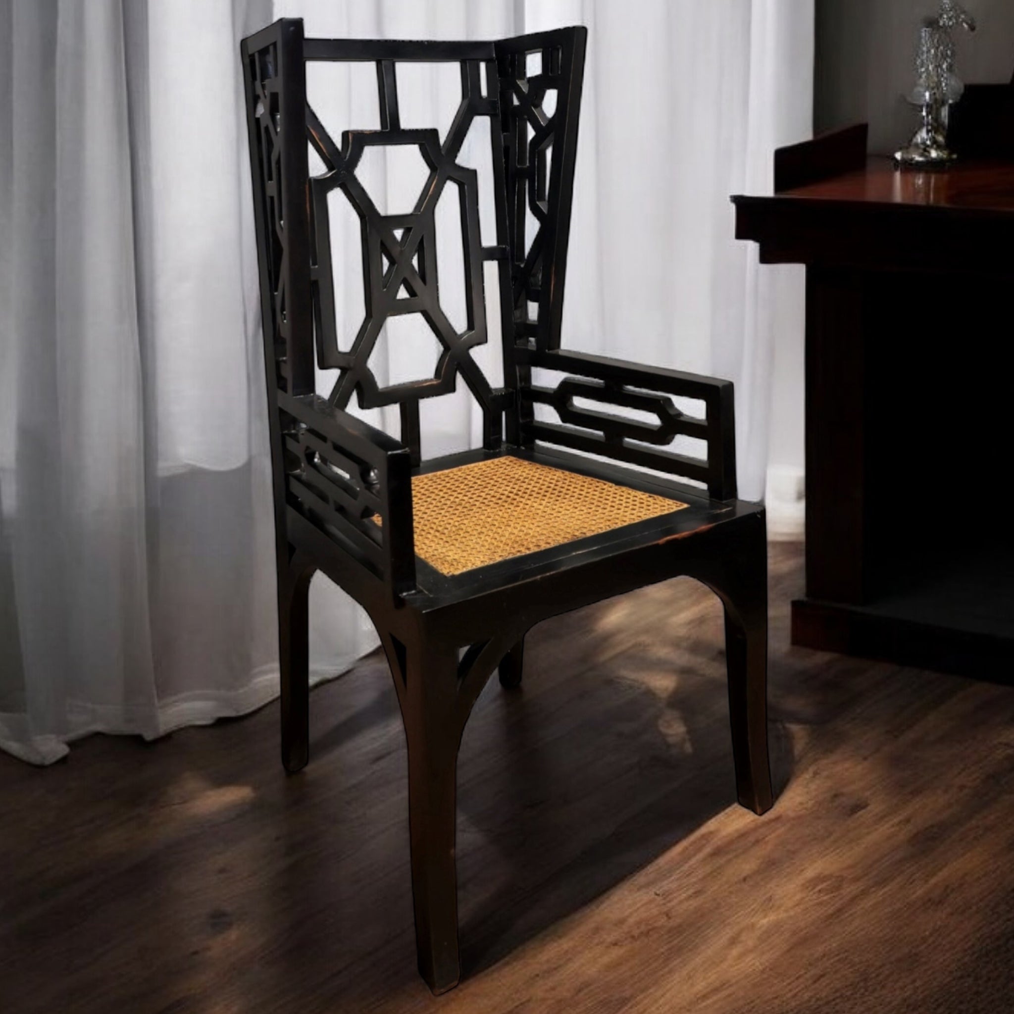 Linnea Lattice Rattan Armchair