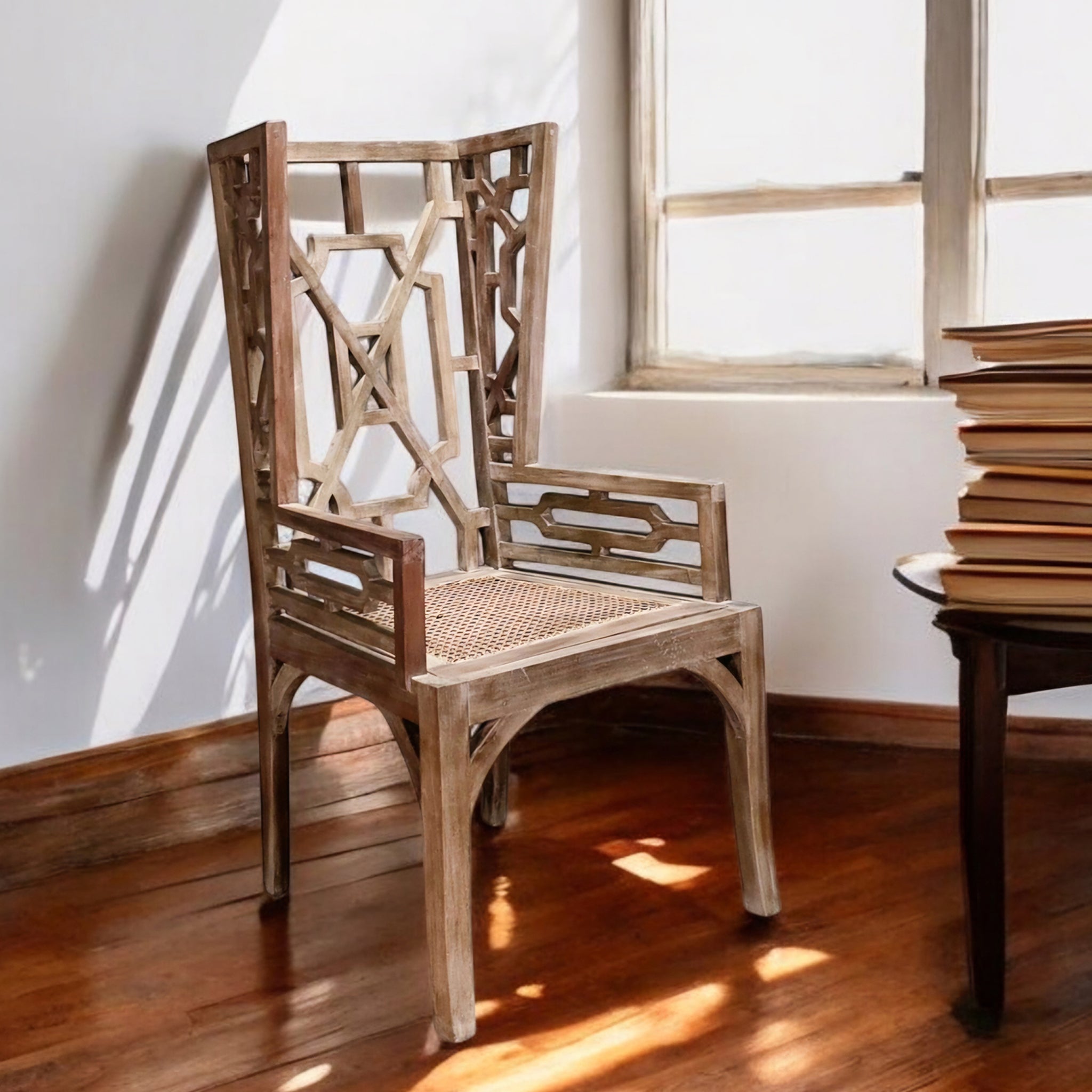 Linnea Lattice Rattan Armchair