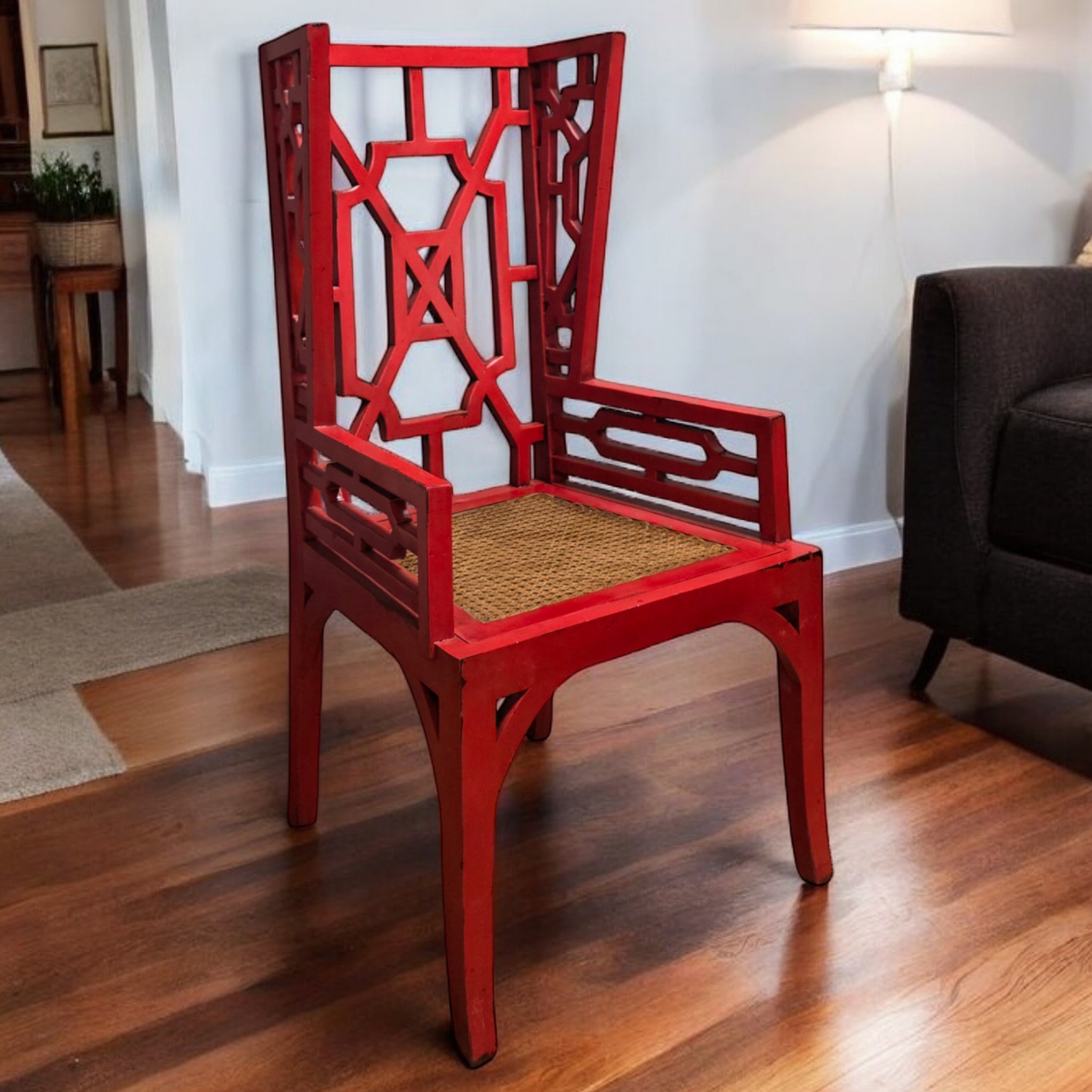 Linnea Lattice Rattan Armchair