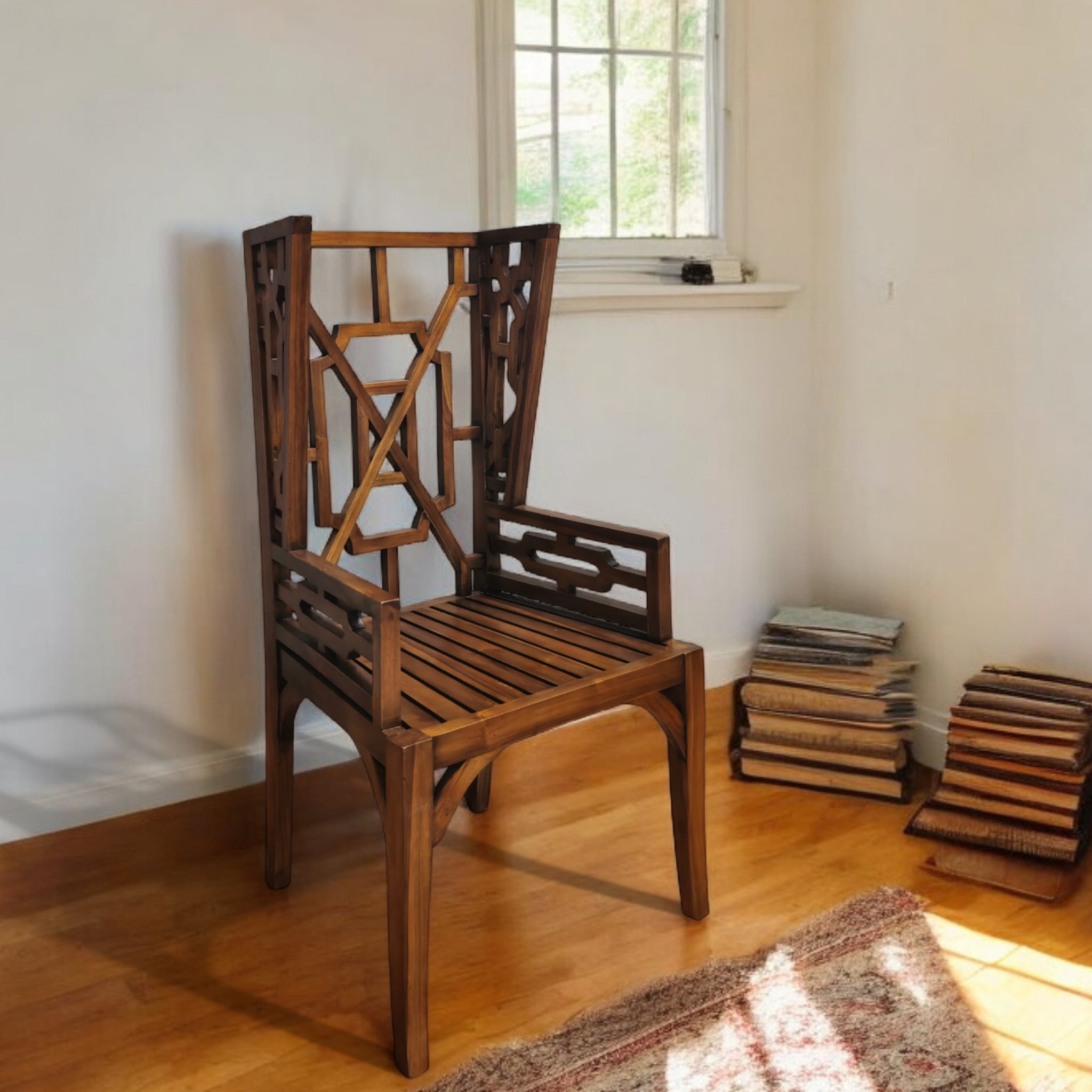Linnea Lattice Rattan Armchair