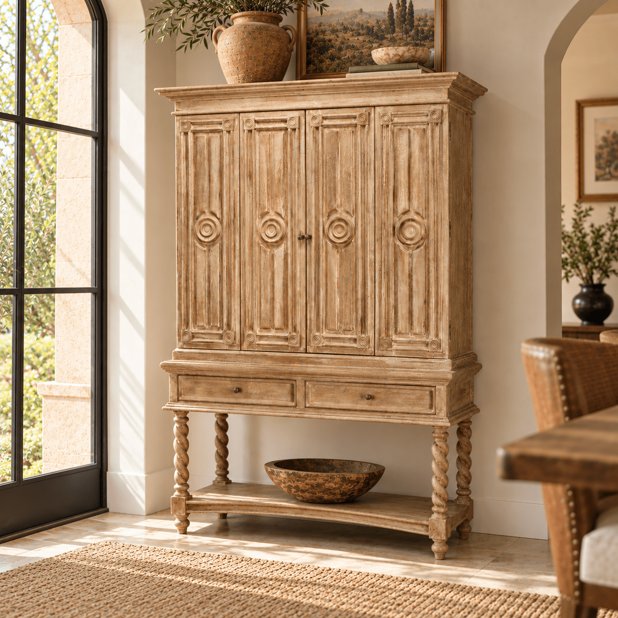 Elmsworth Carved Mango Cabinet - Wisteria